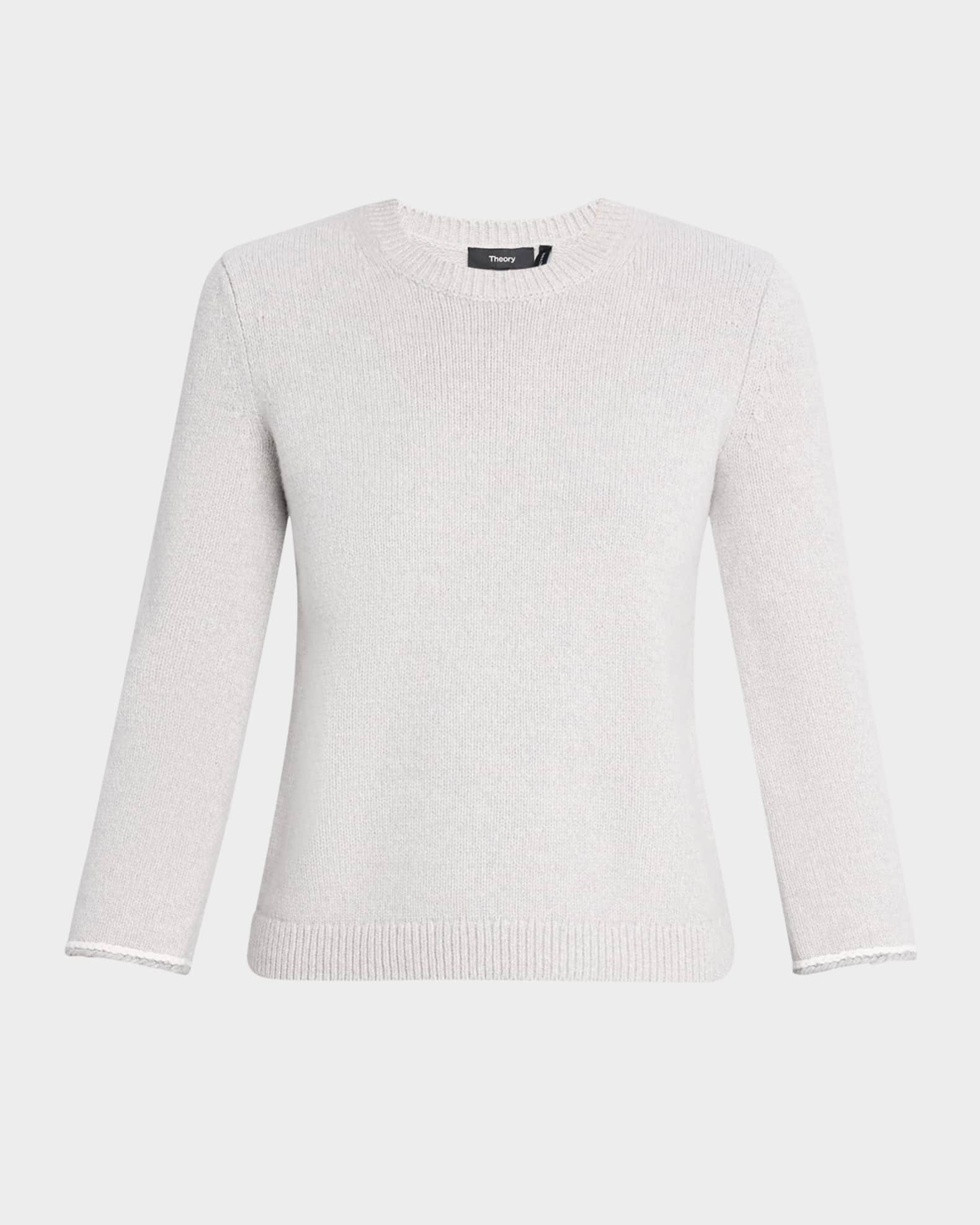 Stitched Wool-Cashmere Crewneck Sweater 0