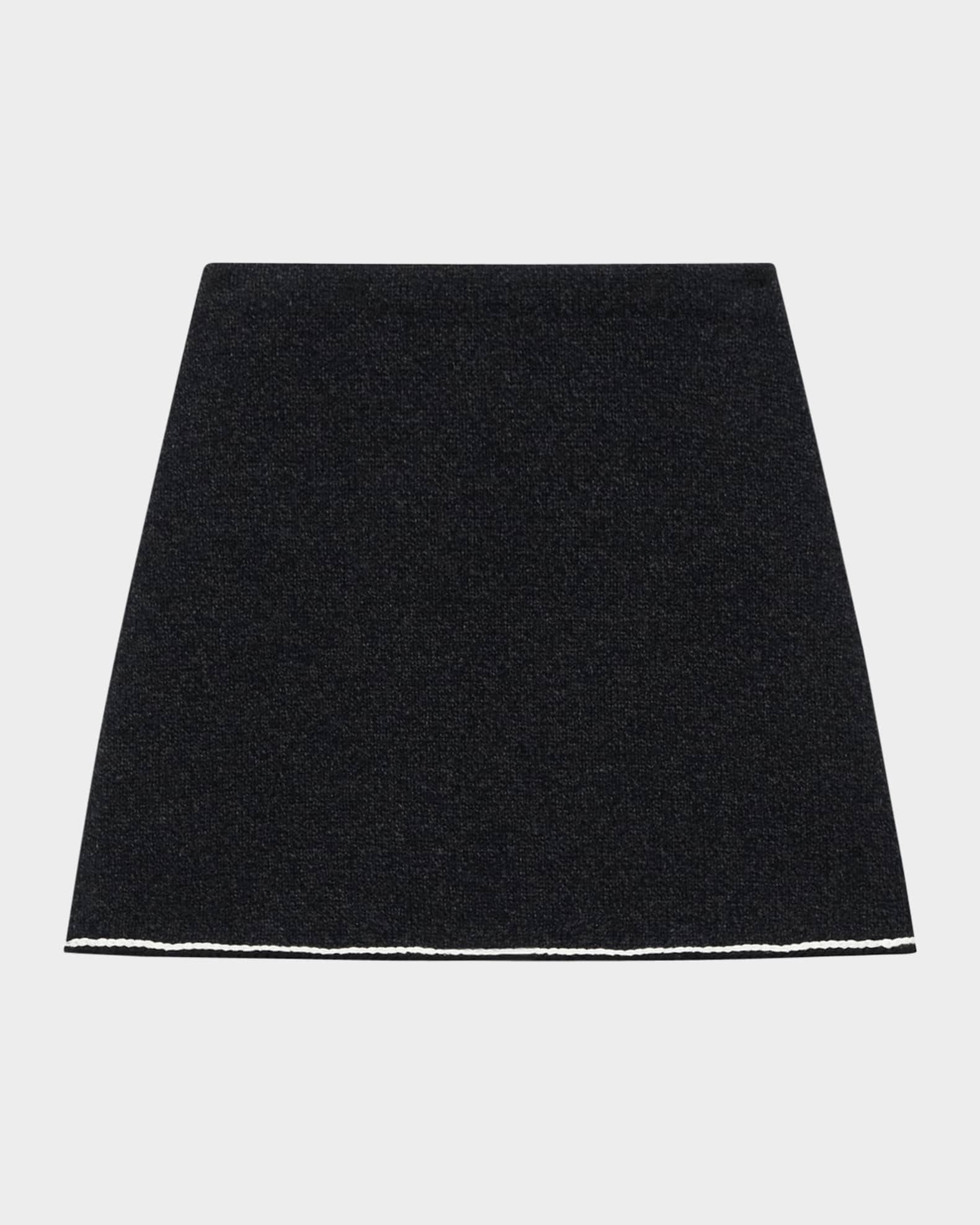Stitched Wool-Cashmere Mini Skirt 0