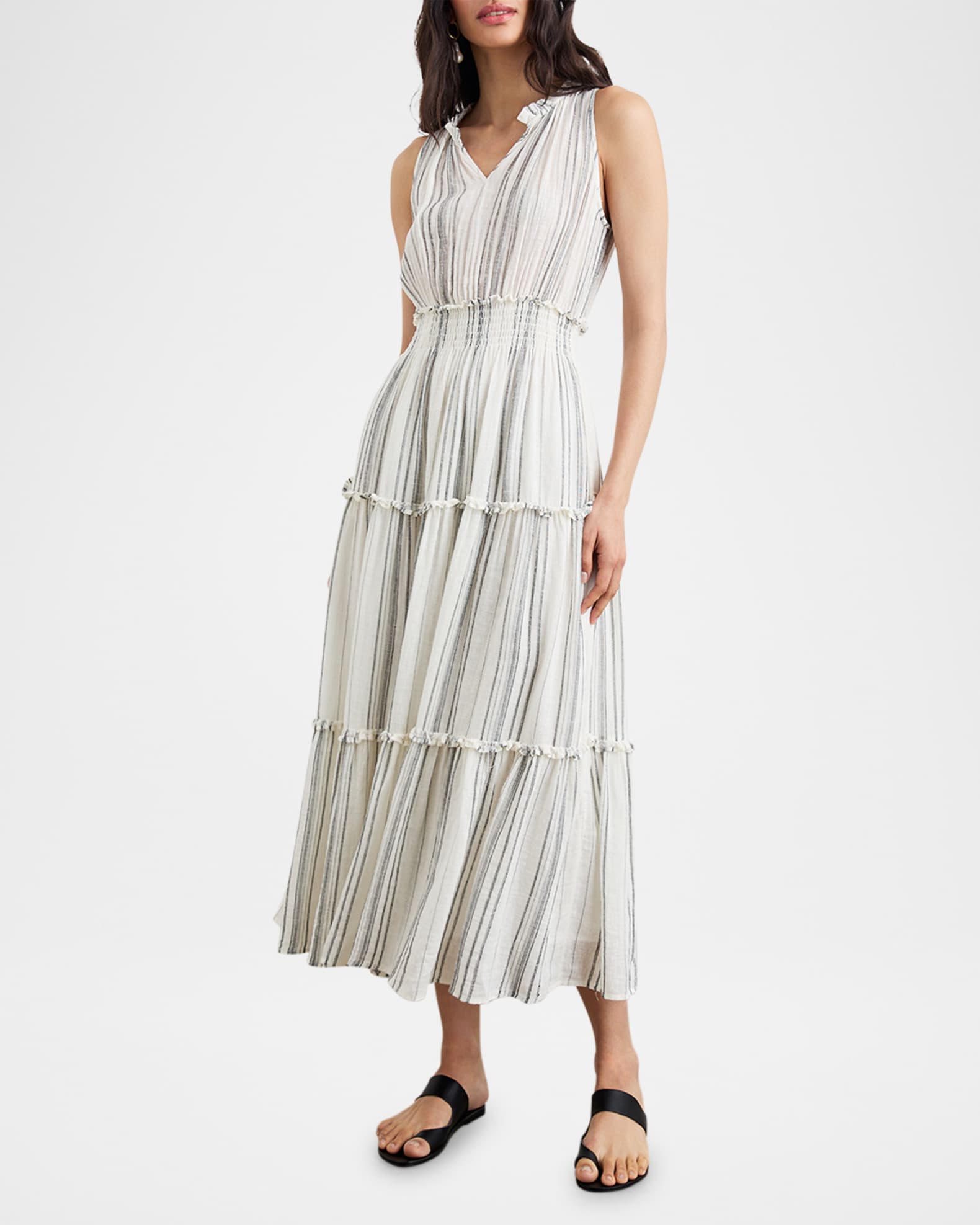 Loulou Striped Midi Dress 1