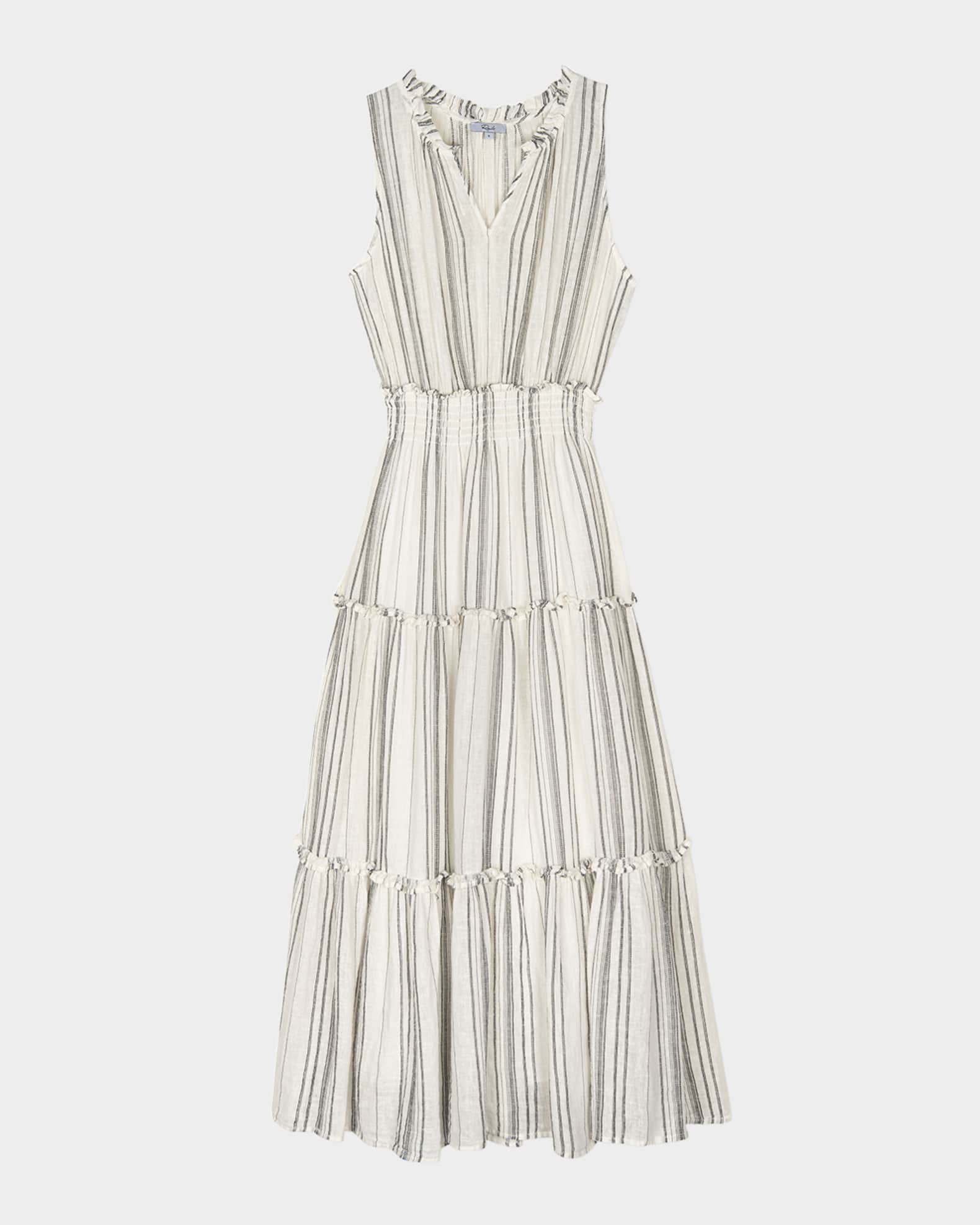 Loulou Striped Midi Dress 0