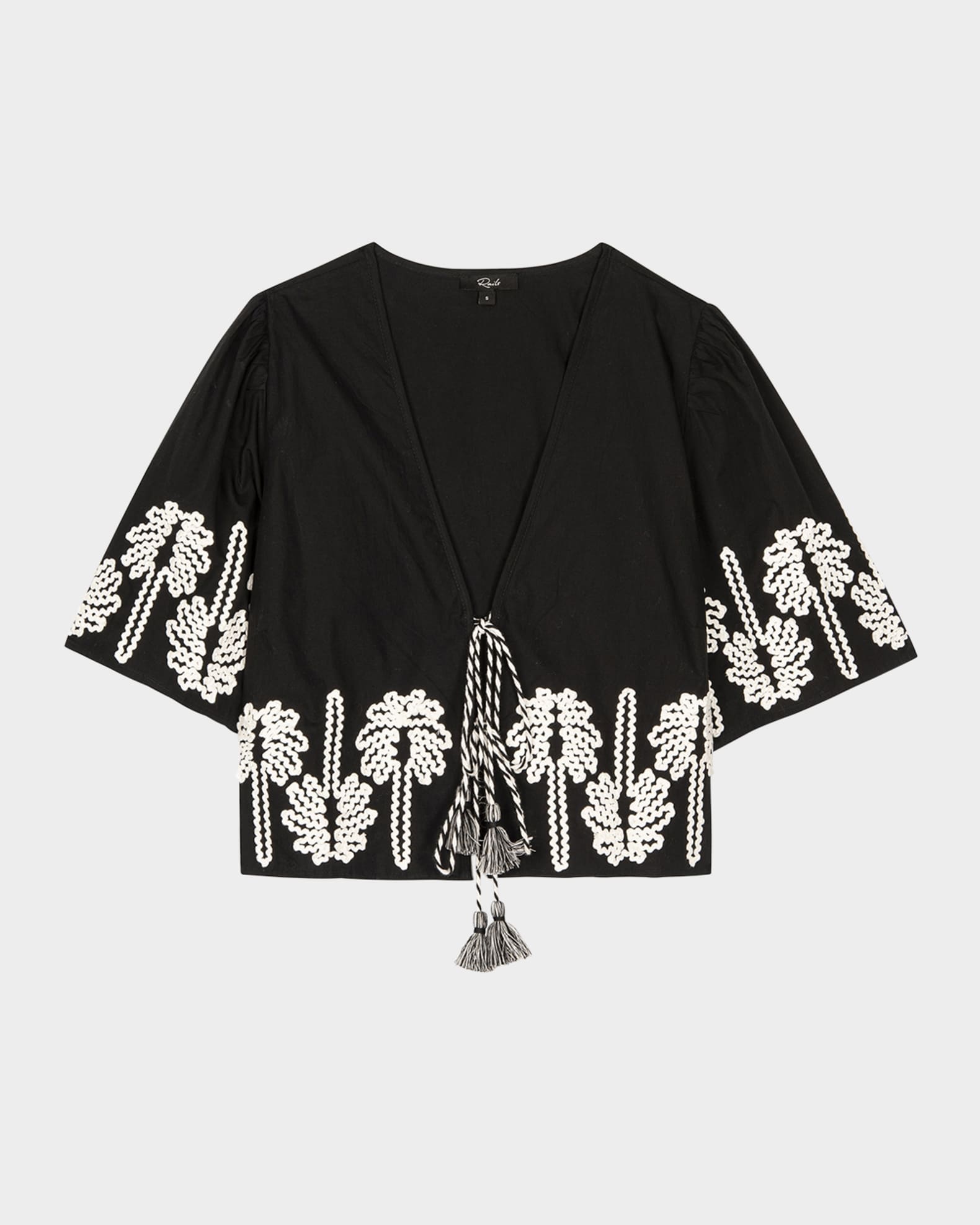 Pari Palm Tree Embroidered Crop Top 0