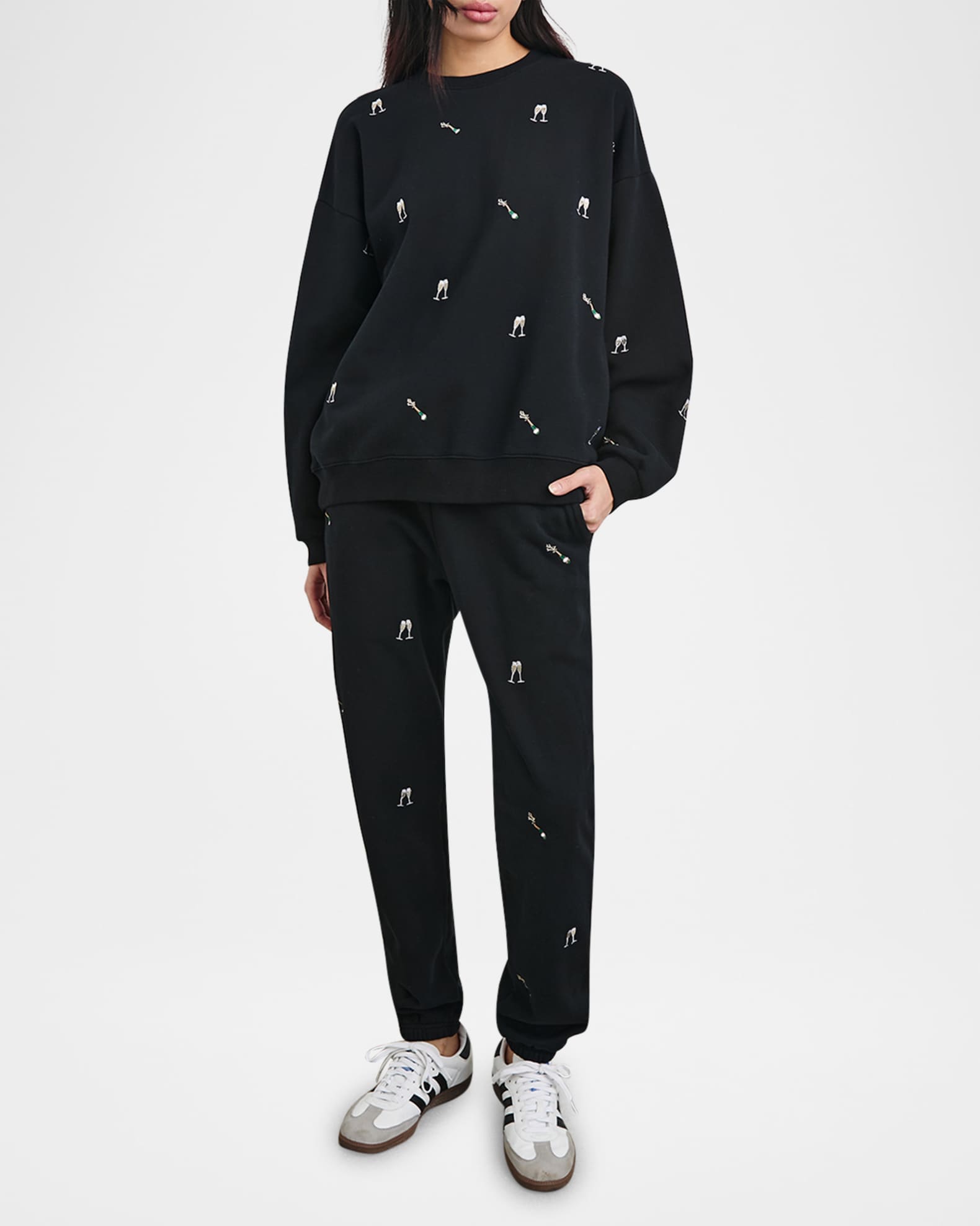 Varsity Champagne Embroidered Sweatshirt 1