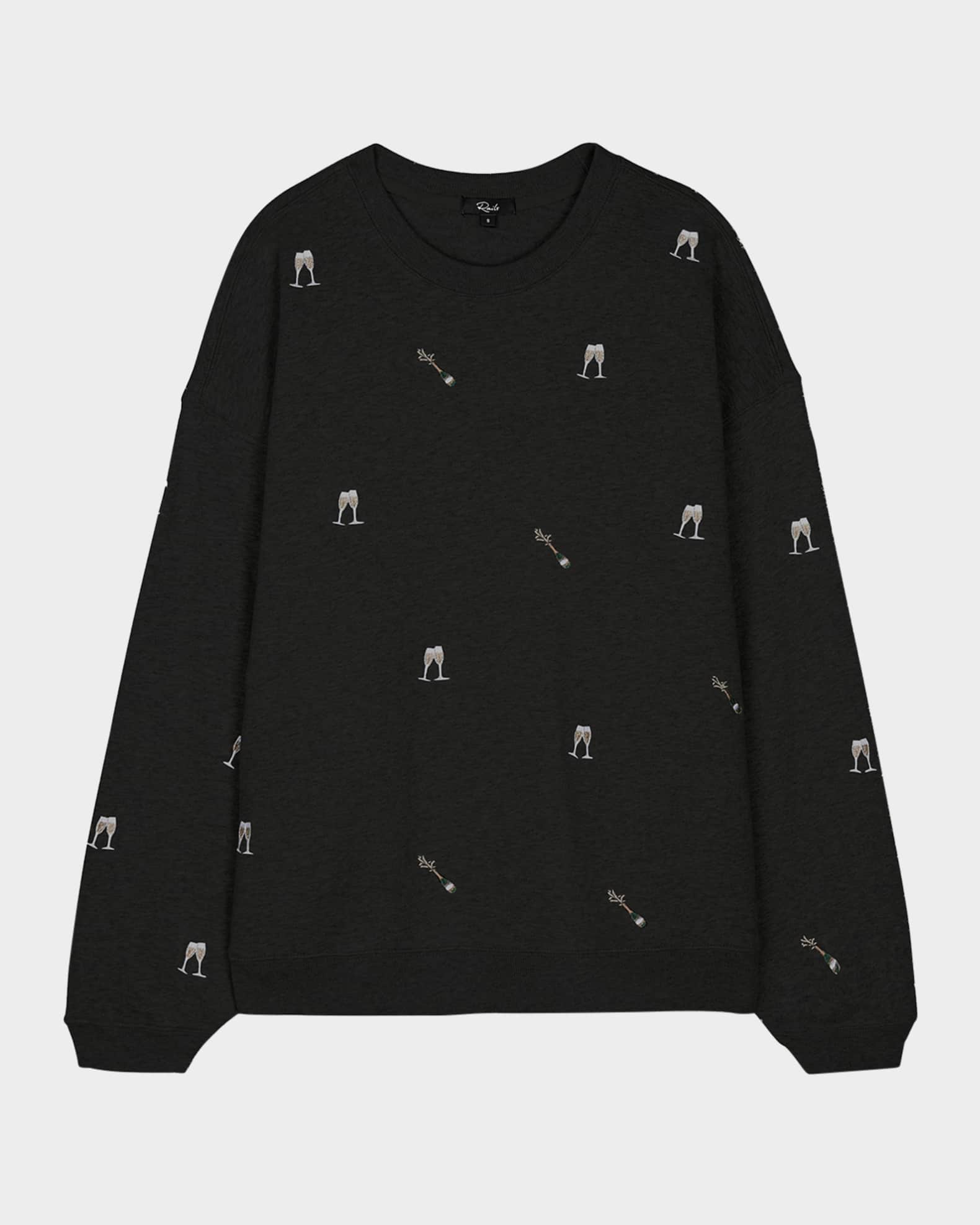 Varsity Champagne Embroidered Sweatshirt 0