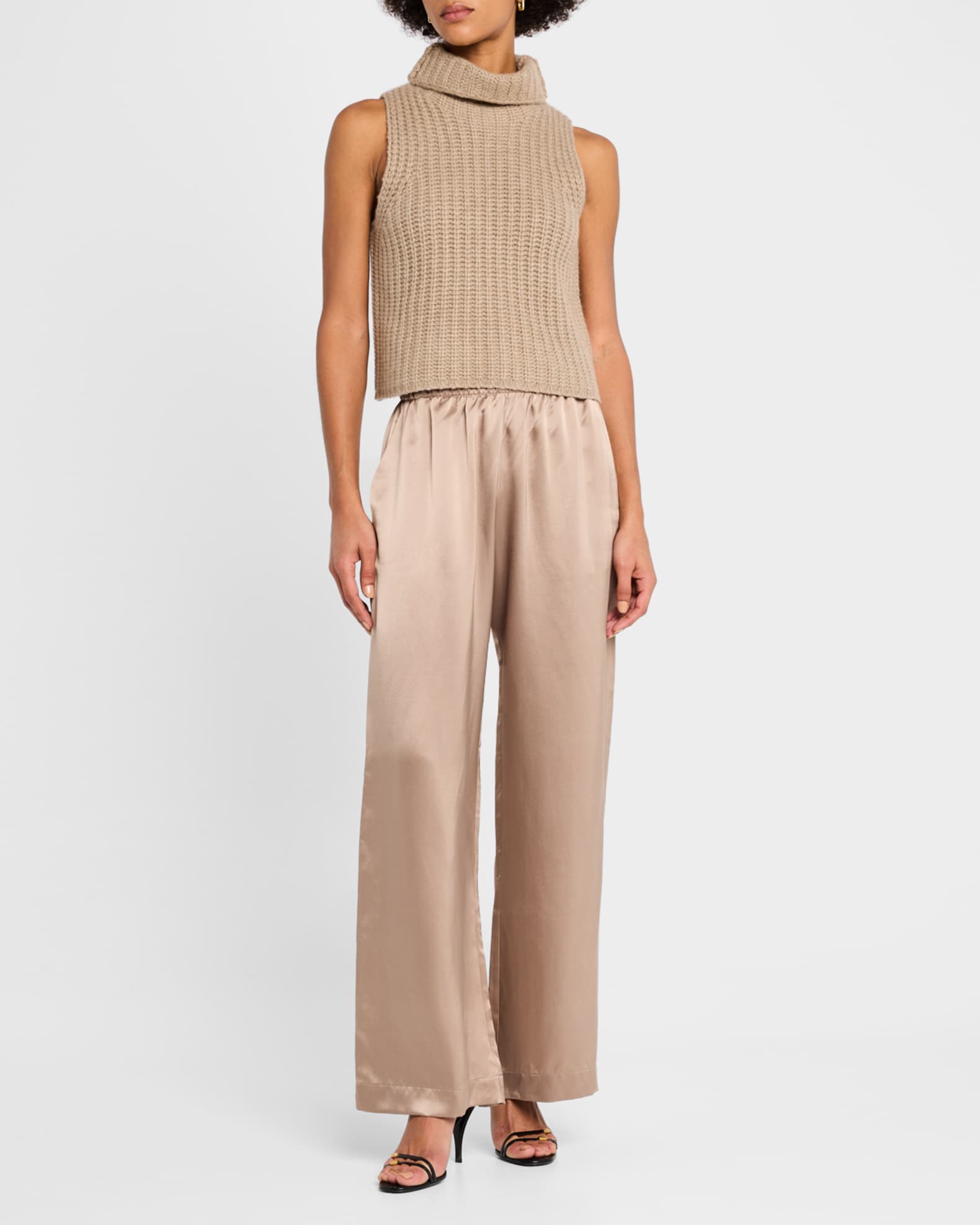 Wide-Leg Silk Pants 1
