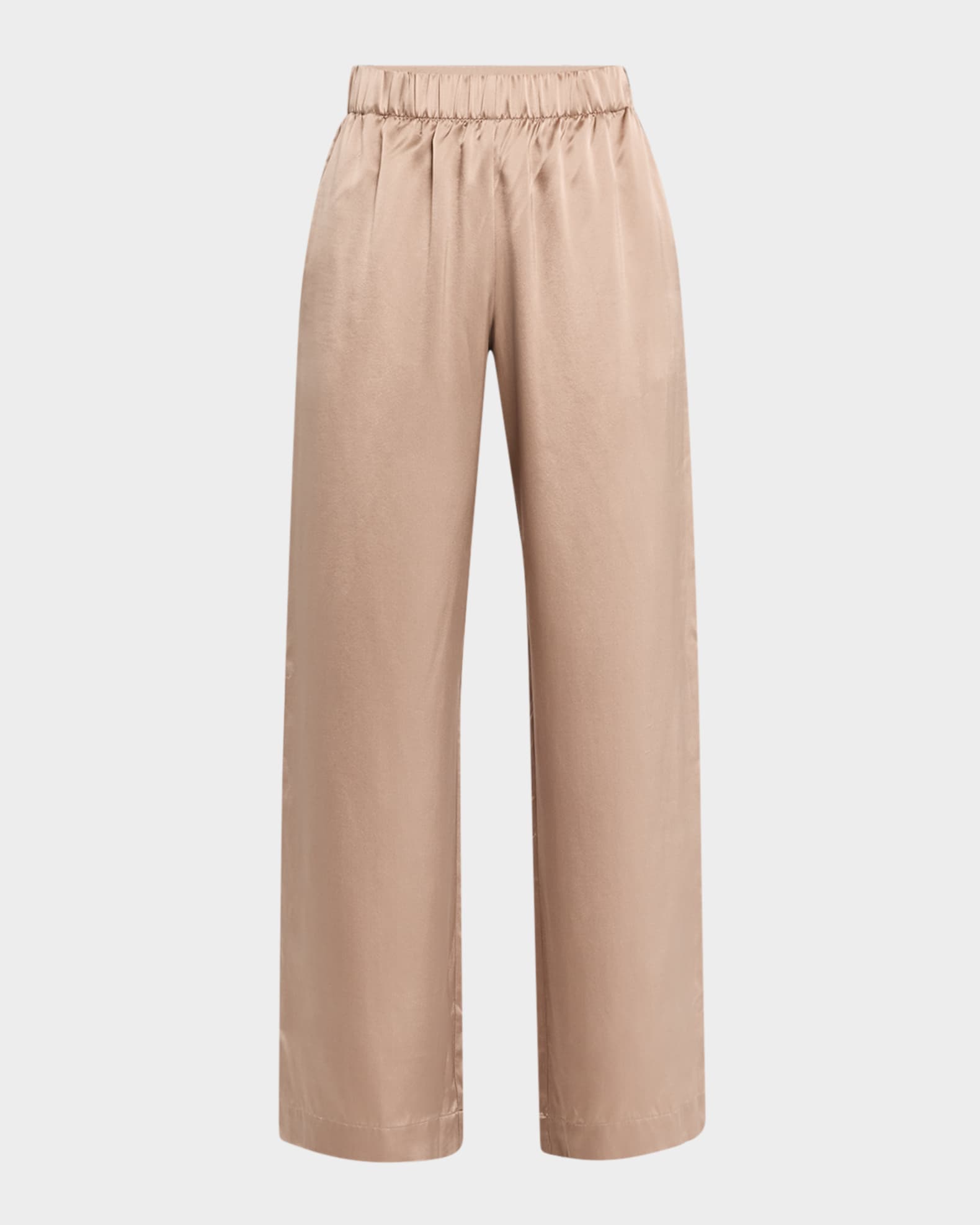 Wide-Leg Silk Pants 0
