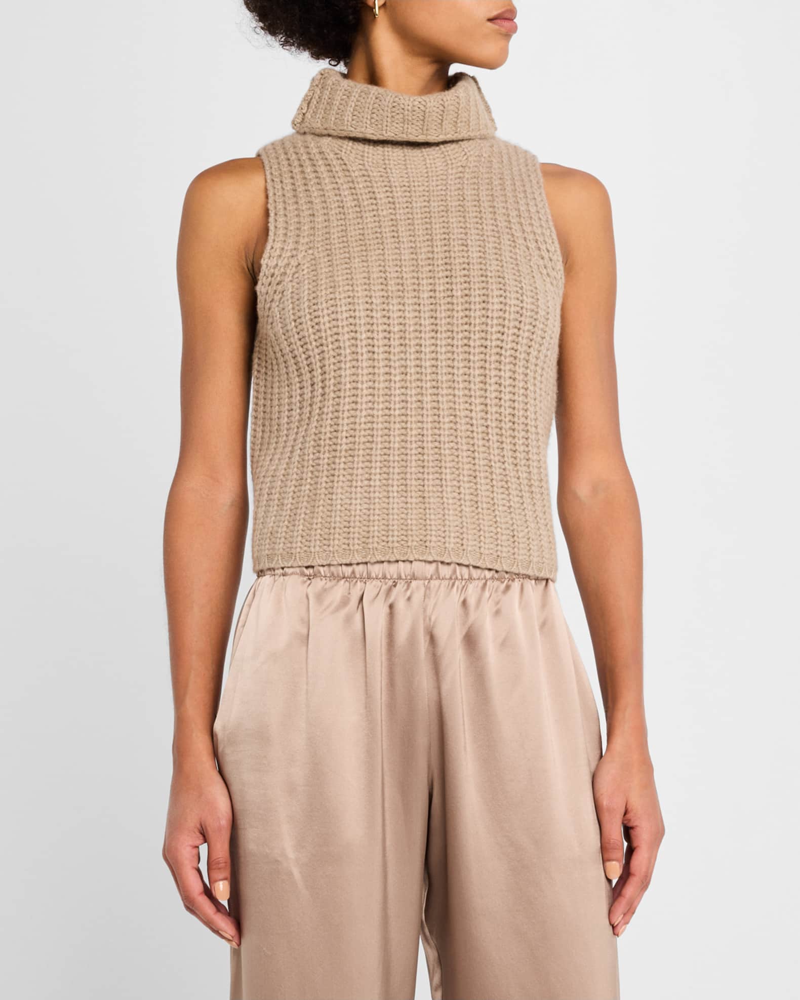 Magenta Mineral Wash Sweater Vest with Turtleneck main image 0
