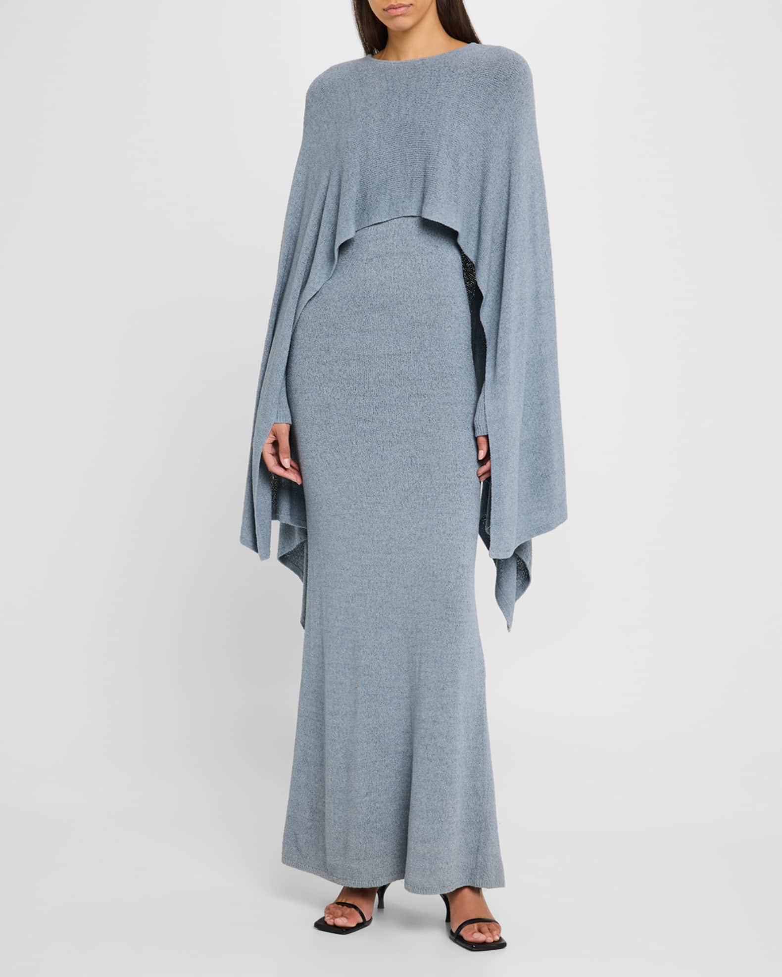 Knit Cape Maxi Dress 1