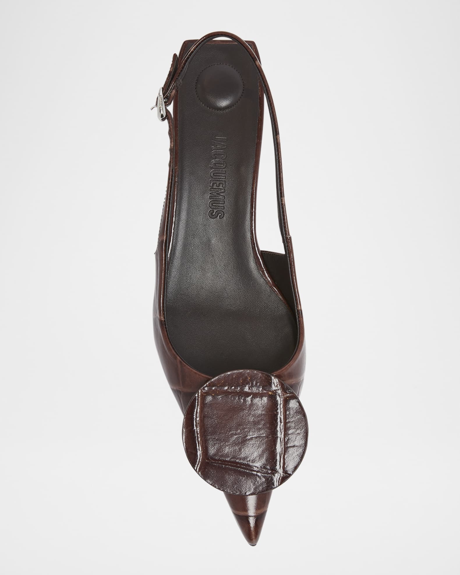 Jacquemus Croc-Embossed Leather Slingback Pumps | Neiman Marcus