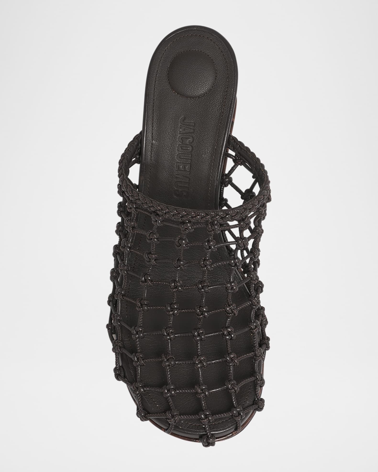 Jacquemus Les Doubles Tresses Croc-Embossed Wedge Mules