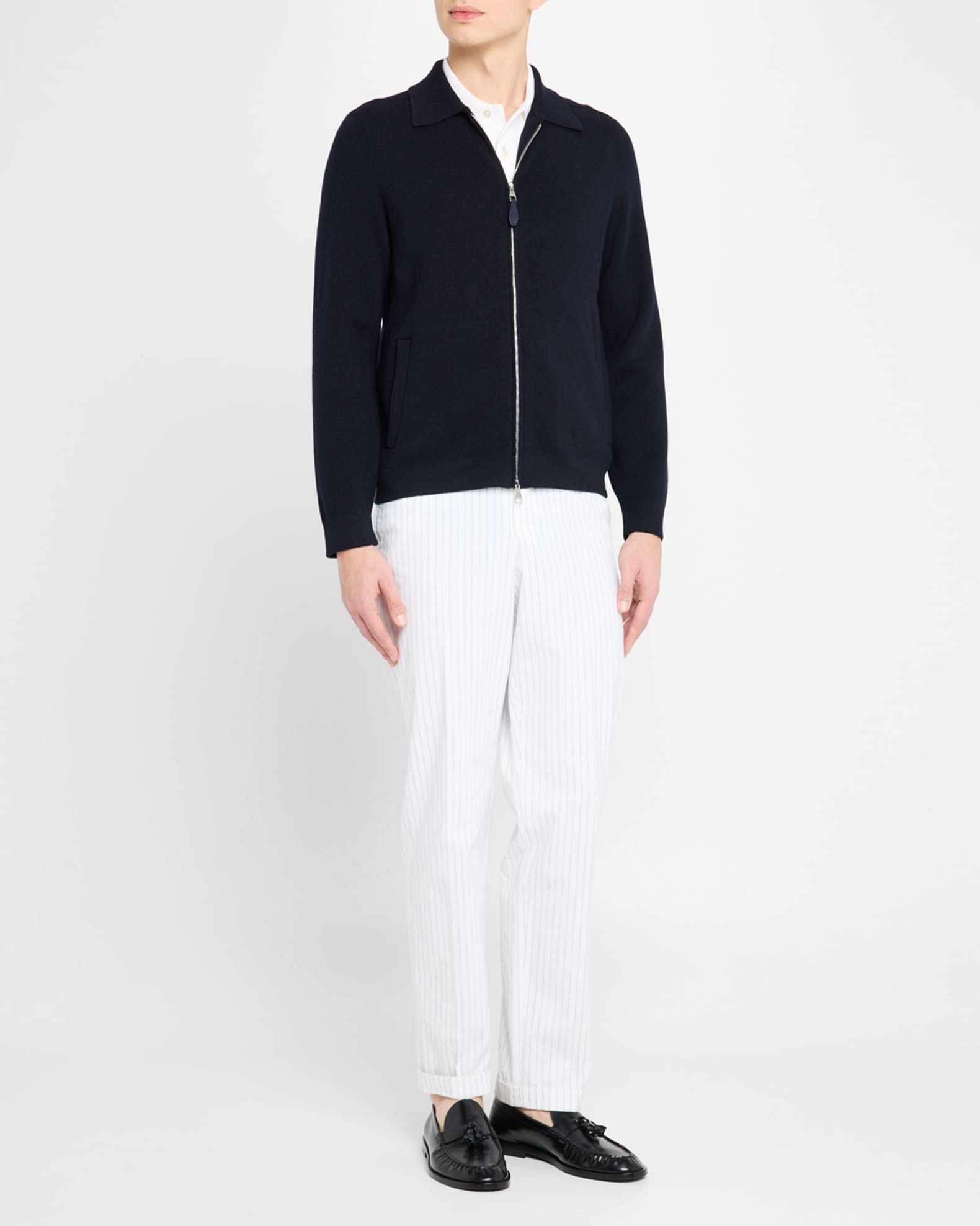 Men's Cotton and Cashmere Full-Zip Blouson 1