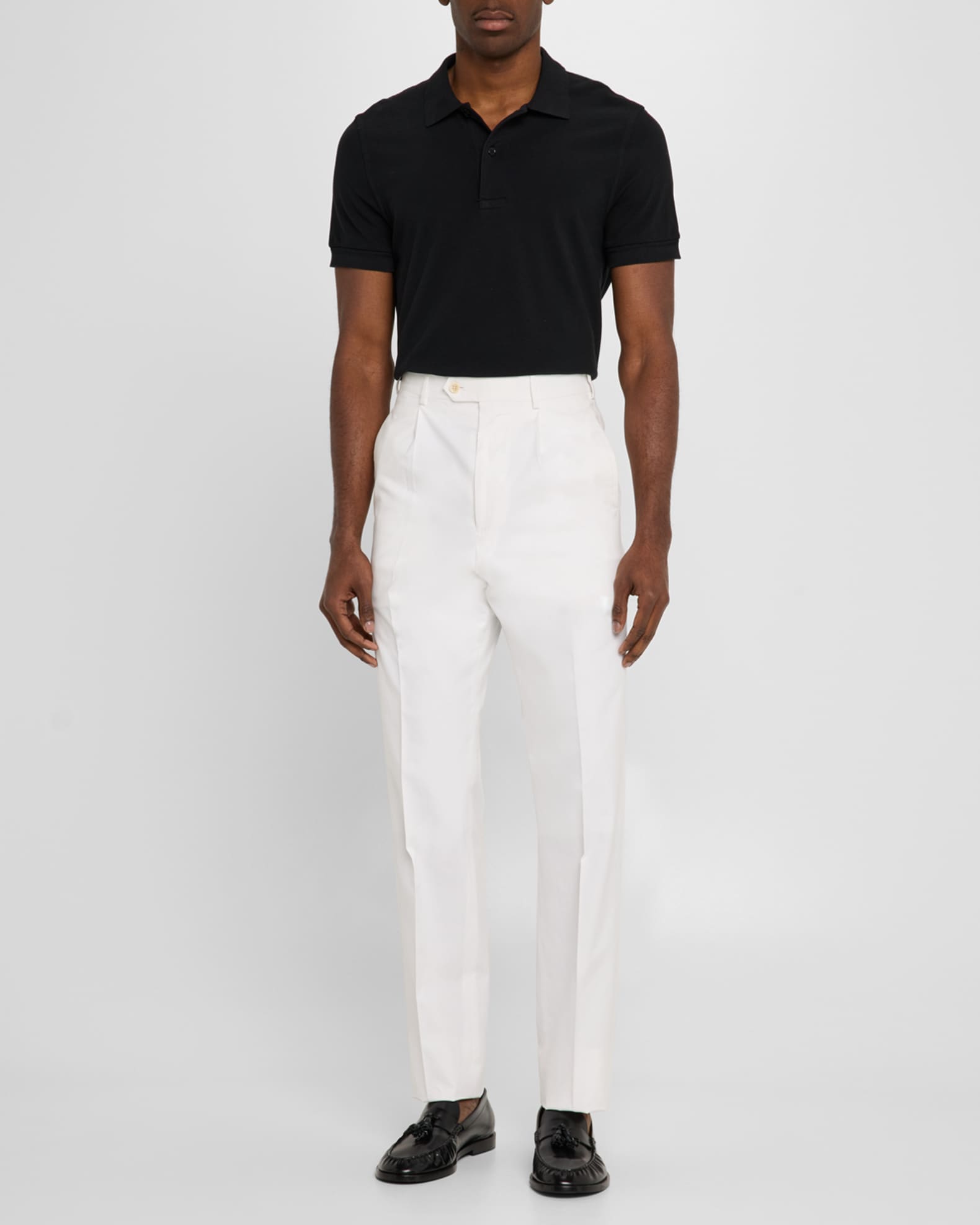 Men's Single-Pleated Chino Pants 1