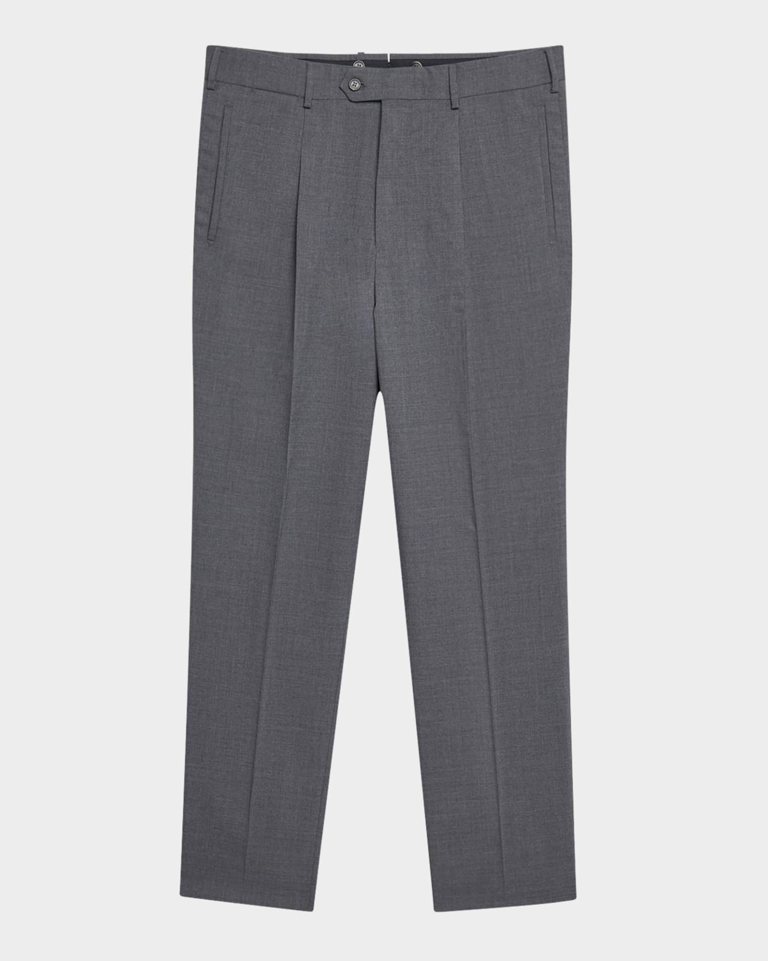Men's Wool Single-Pleated Trousers 0
