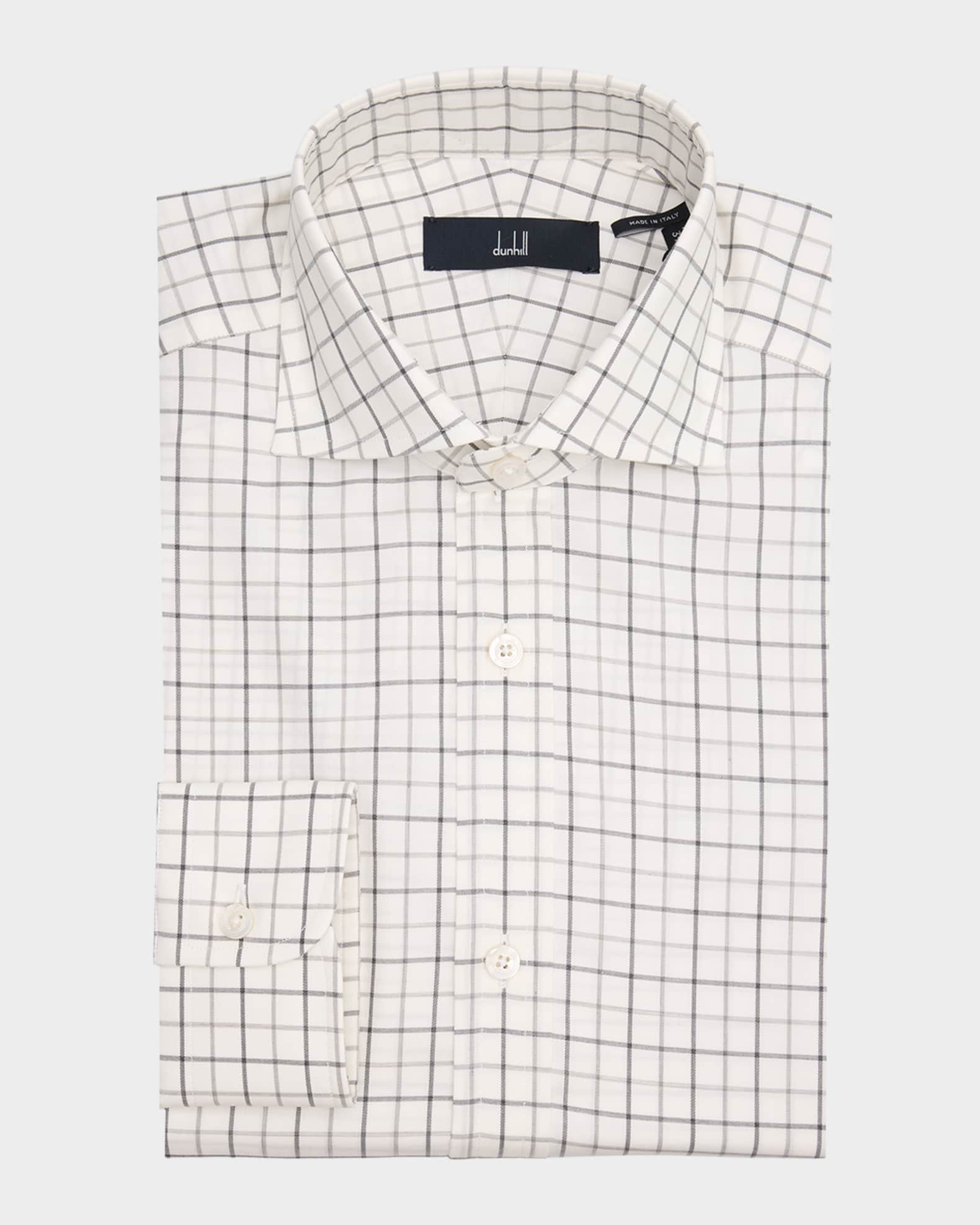 Men's Cotton Tattersall Check Dress Shirt 0
