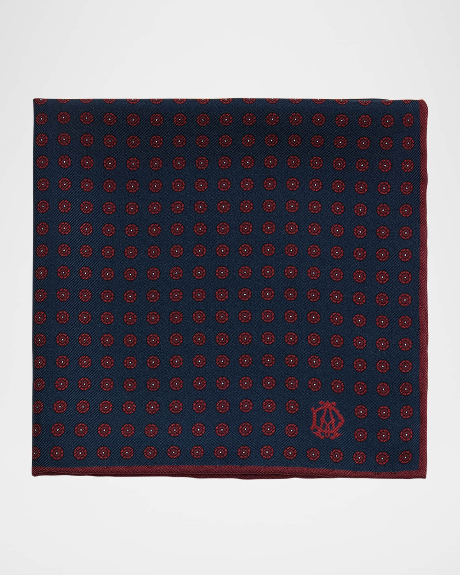Men's Pedal-Print Mulberry Silk Pocket Square 0