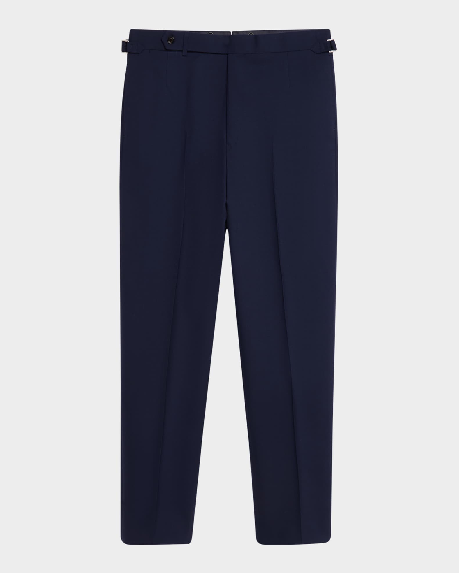Men's Wool Flat-Front Trousers 0