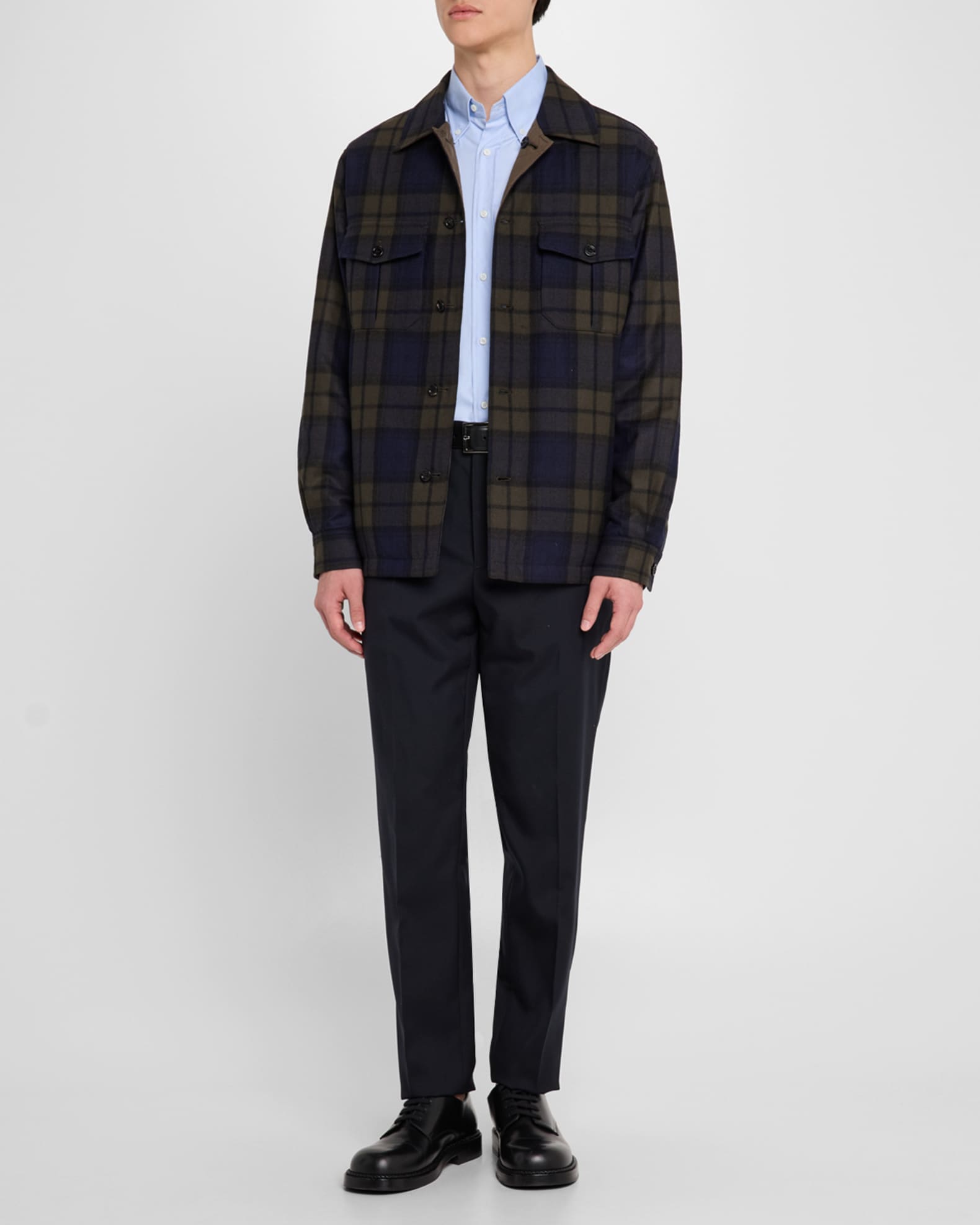 Men's Reversible Plaid Overshirt  1