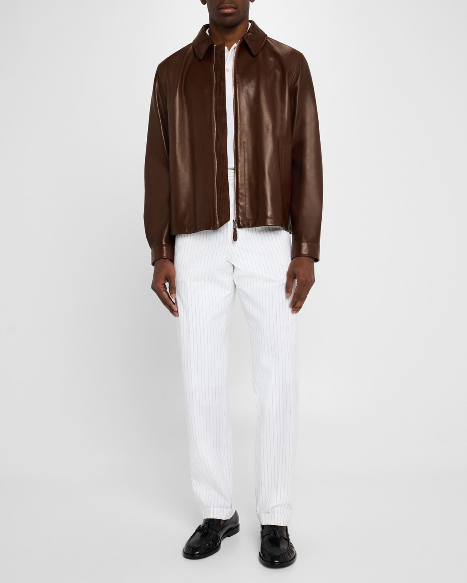 Men's Harrington Full-Zip Leather Jacket 1
