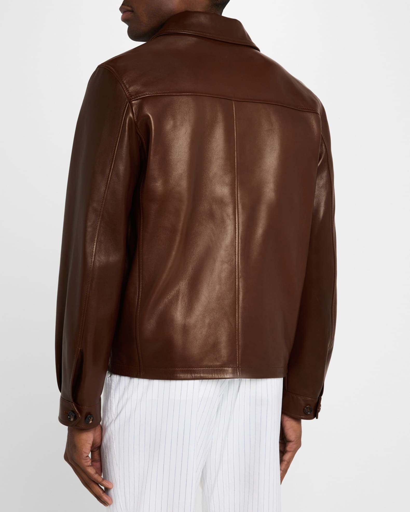 dunhill Men's Harrington Full-Zip Leather Jacket | Neiman Marcus dunhill Men's Harrington Full-Zip Leather Jacket | Neiman Marcus