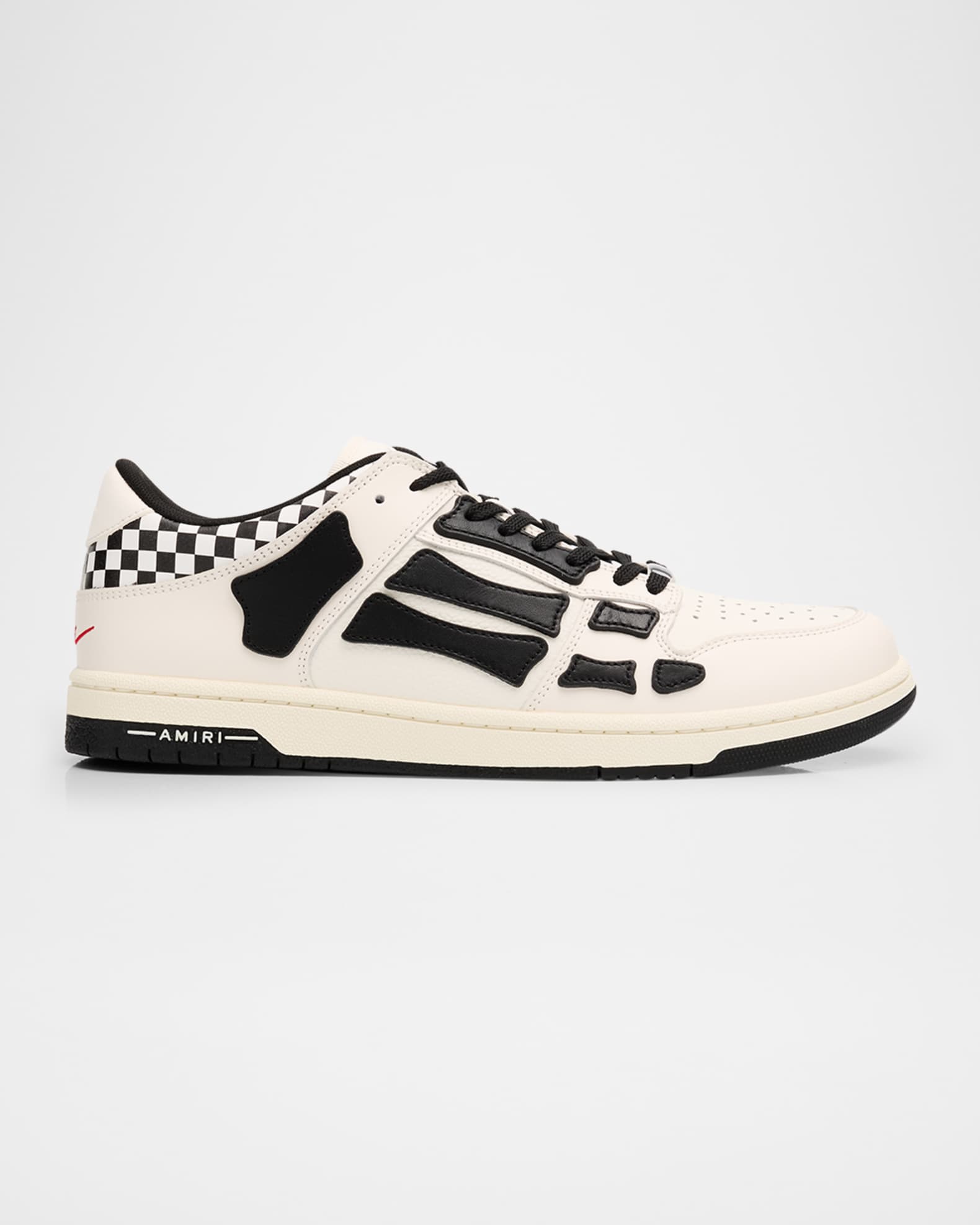 Amiri Men's Checkered Skeleton Low-Top Leather Sneakers