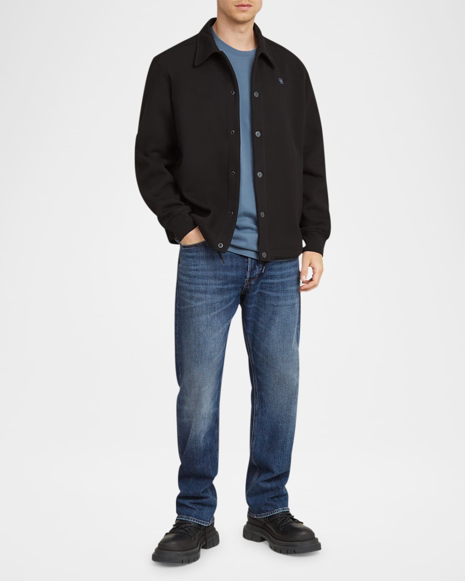 Men's Coach Snap-Front Sweater Jacket 1