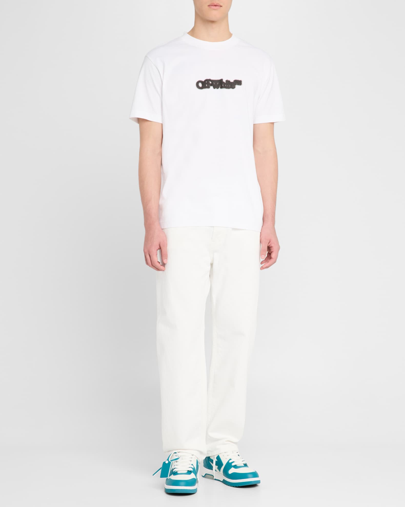 Off-White Men's Out Of Office Leather Low-Top Sneakers | Neiman Marcus