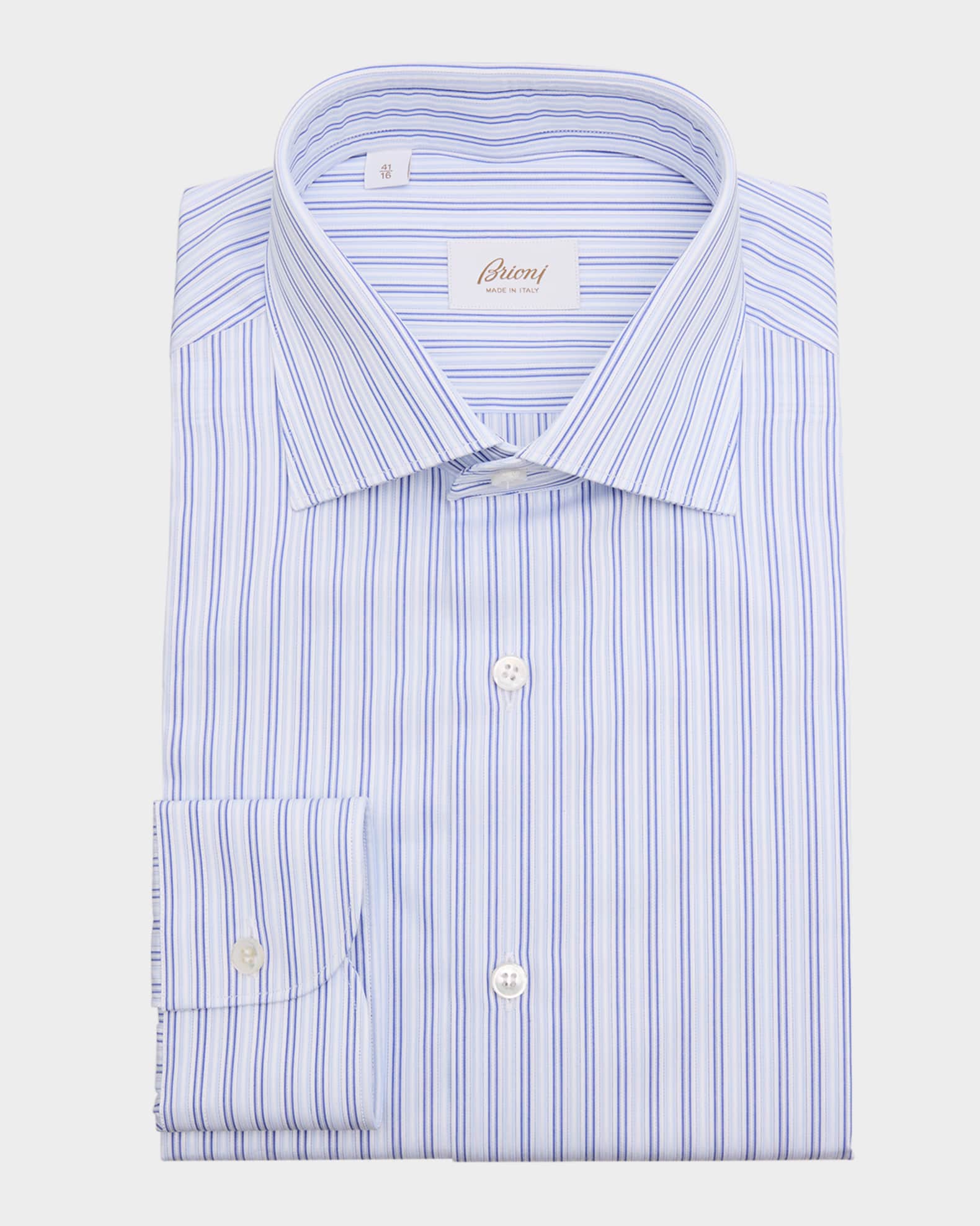 Men's Cotton Multi-Stripe Dress Shirt 0