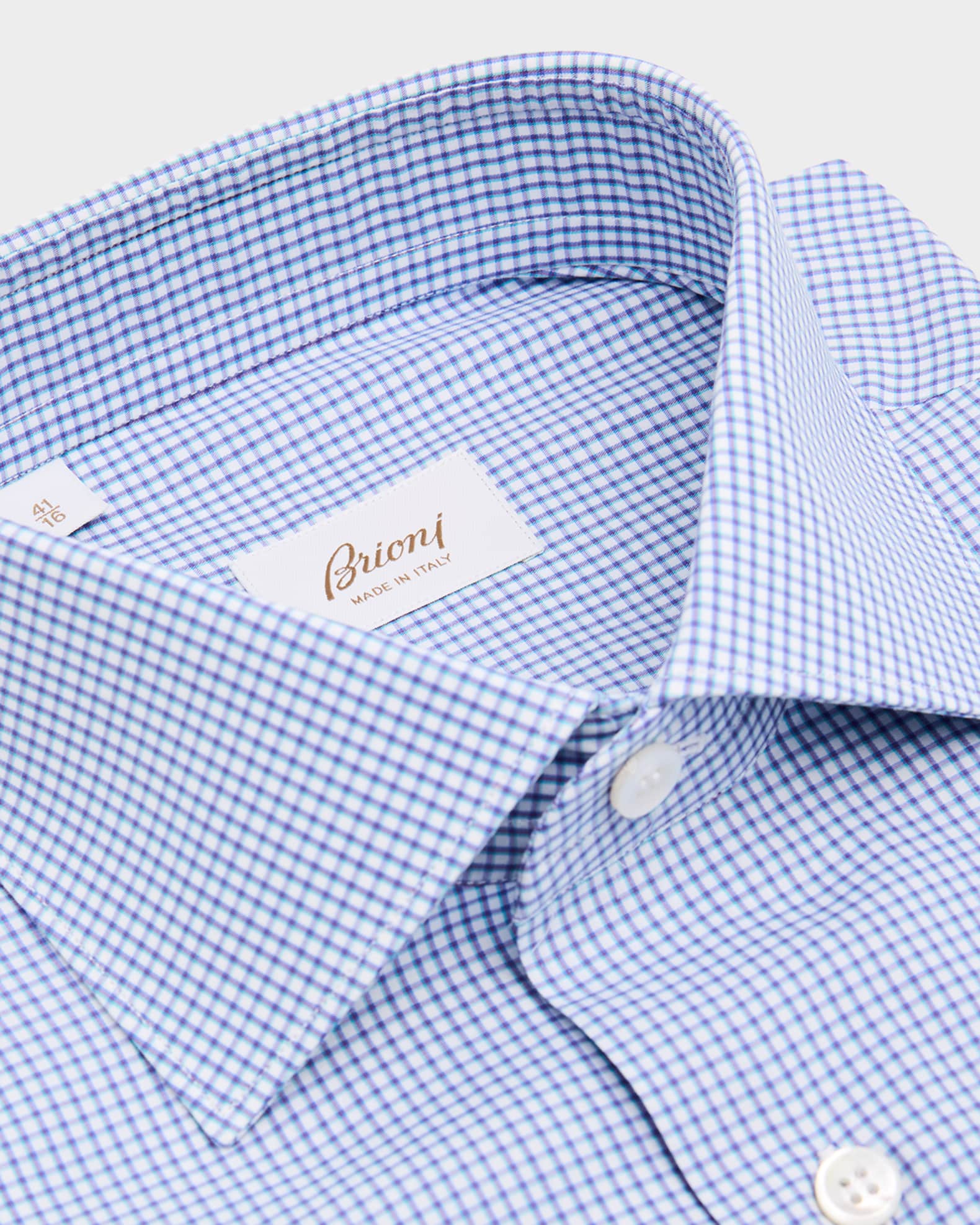 Men's Cotton Grid Check Dress Shirt 1