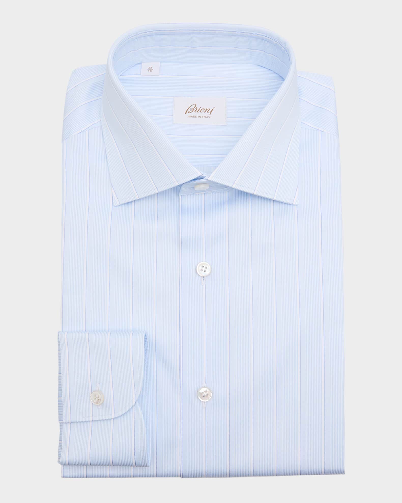 Men's Cotton Wide Stripe Dress Shirt 0
