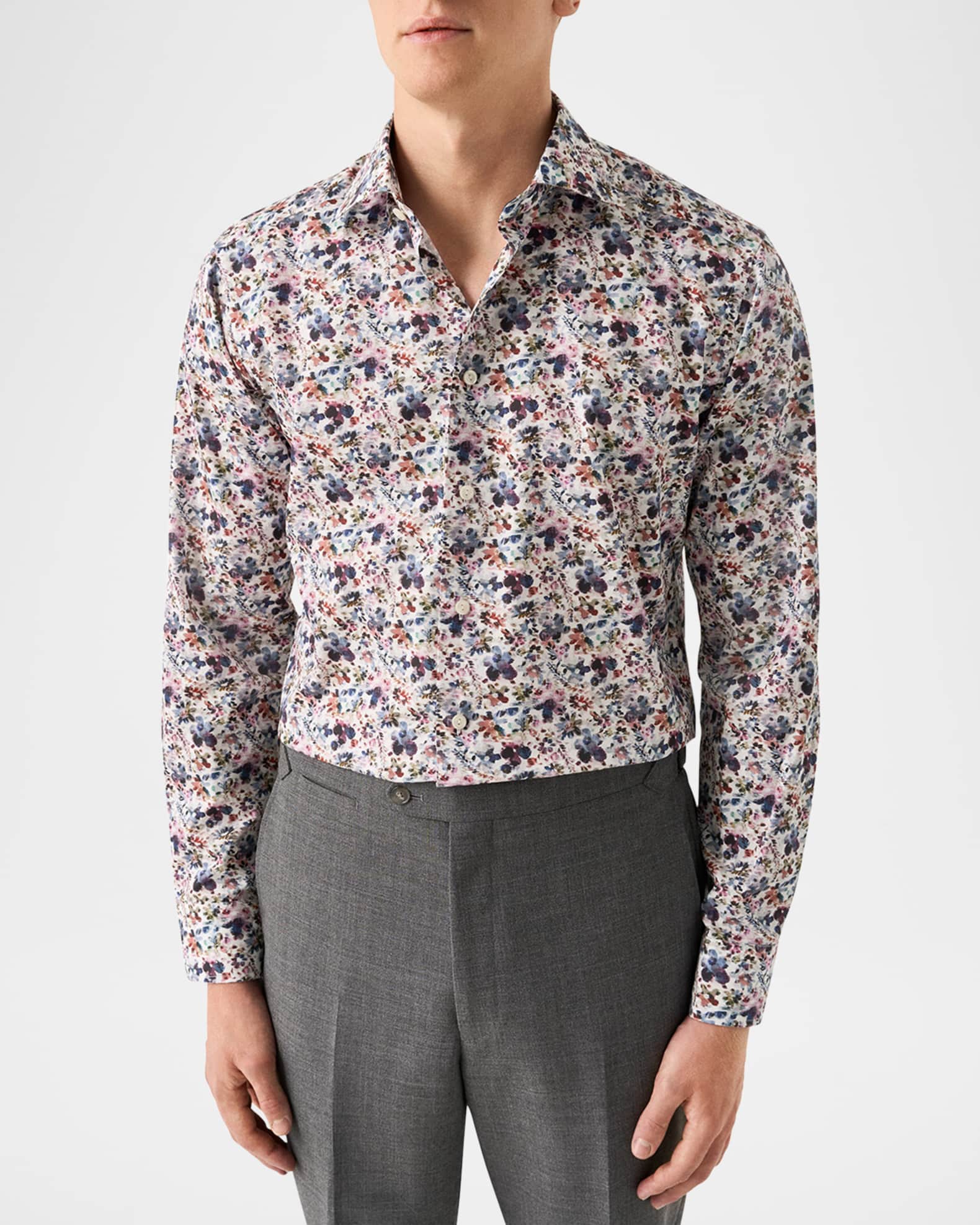Eton Men's Slim-Fit Cotton Floral Sport Shirt | Neiman Marcus