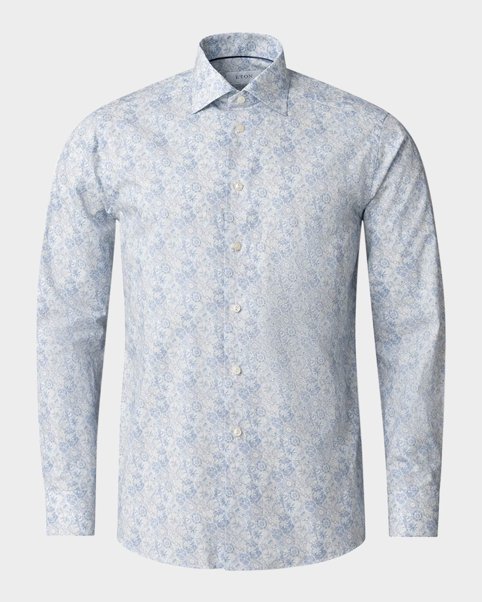 Men's Contemporary Fit Cotton Printed Sport Shirt 0