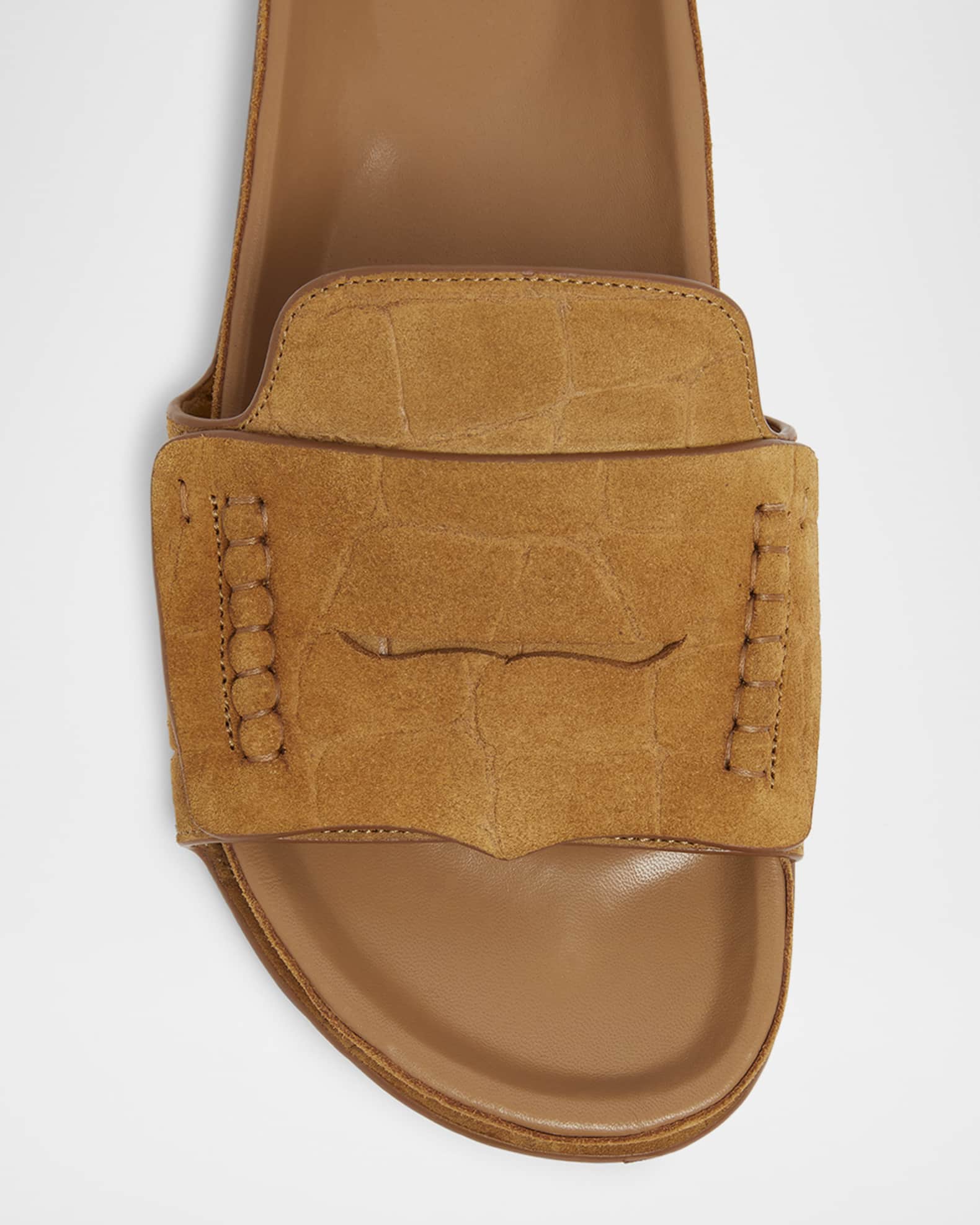 Les Sandales Croc-Embossed Leather Sandals