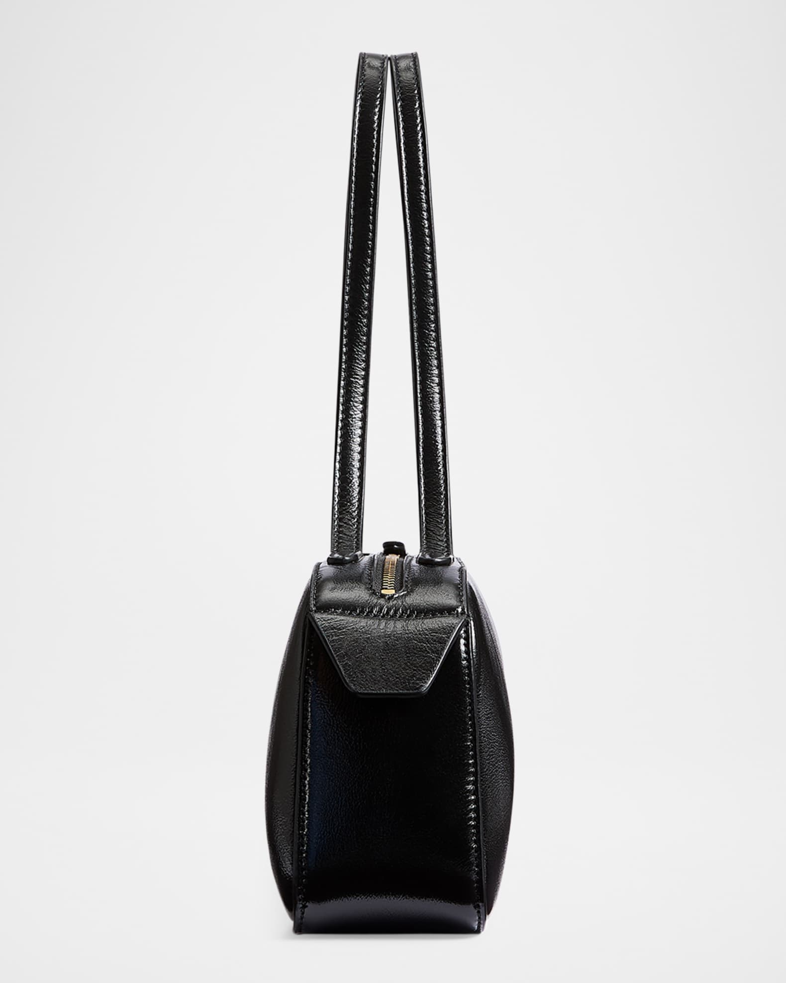 Simona Crackle Patent Leather Shoulder Bag 1