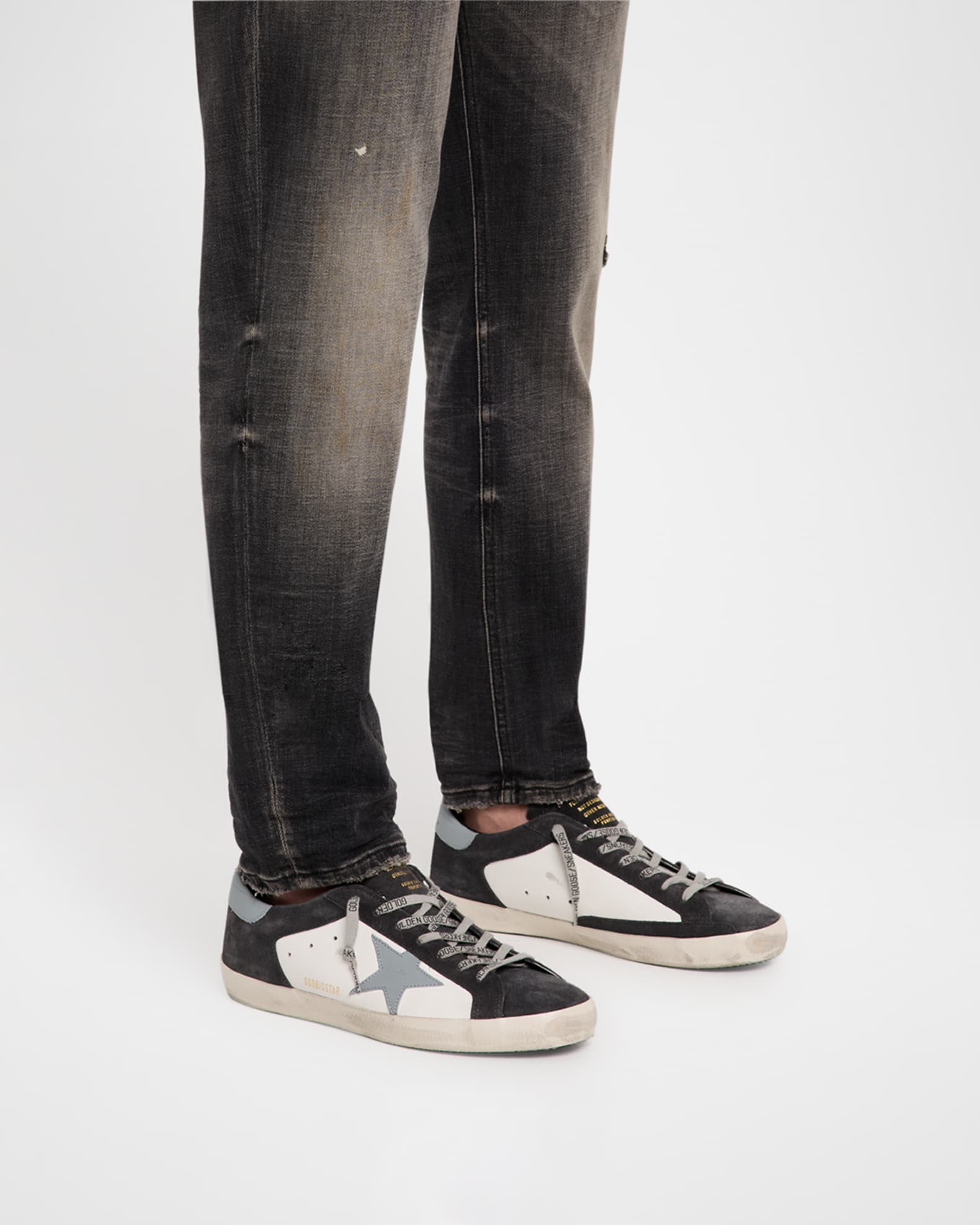Men's Super-Star Leather and Suede Low-Top Sneakers