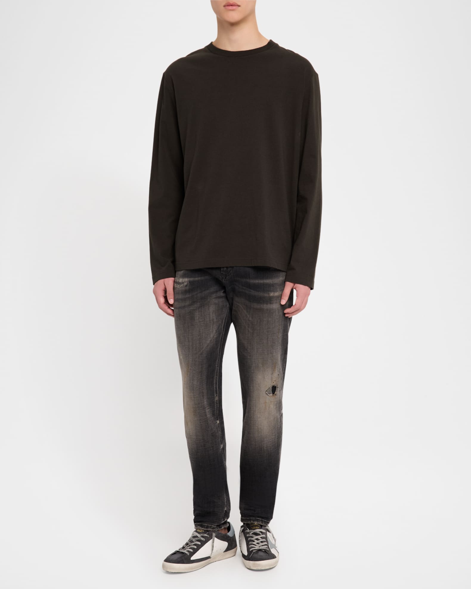 Men's Super-Star Leather and Suede Low-Top Sneakers