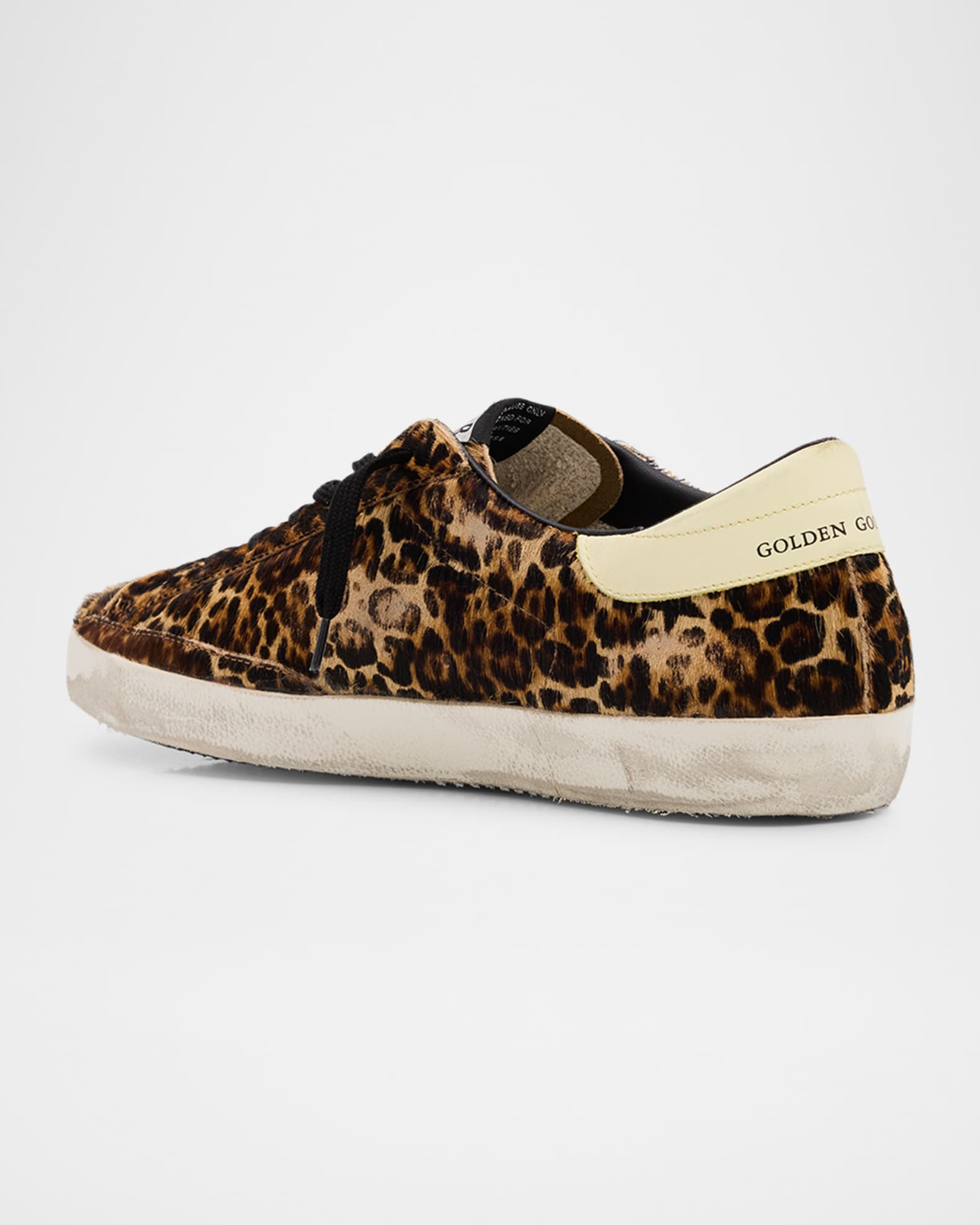 希少 黒入荷！ Men's Goose Golden Super-Star Sneakers Low-Top Leopard-Print 靴