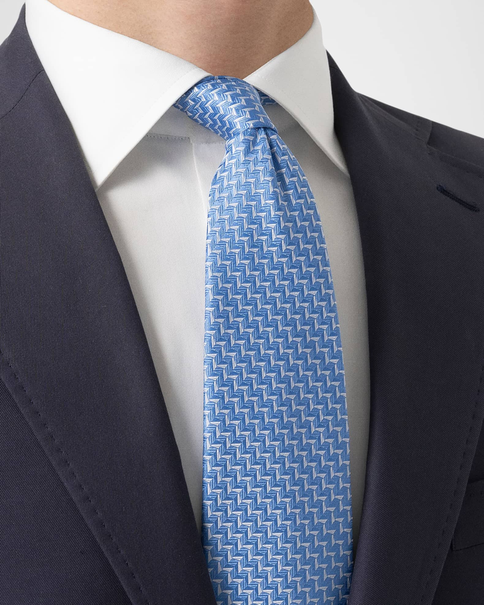 Men's Geometric Woven Silk Tie 1