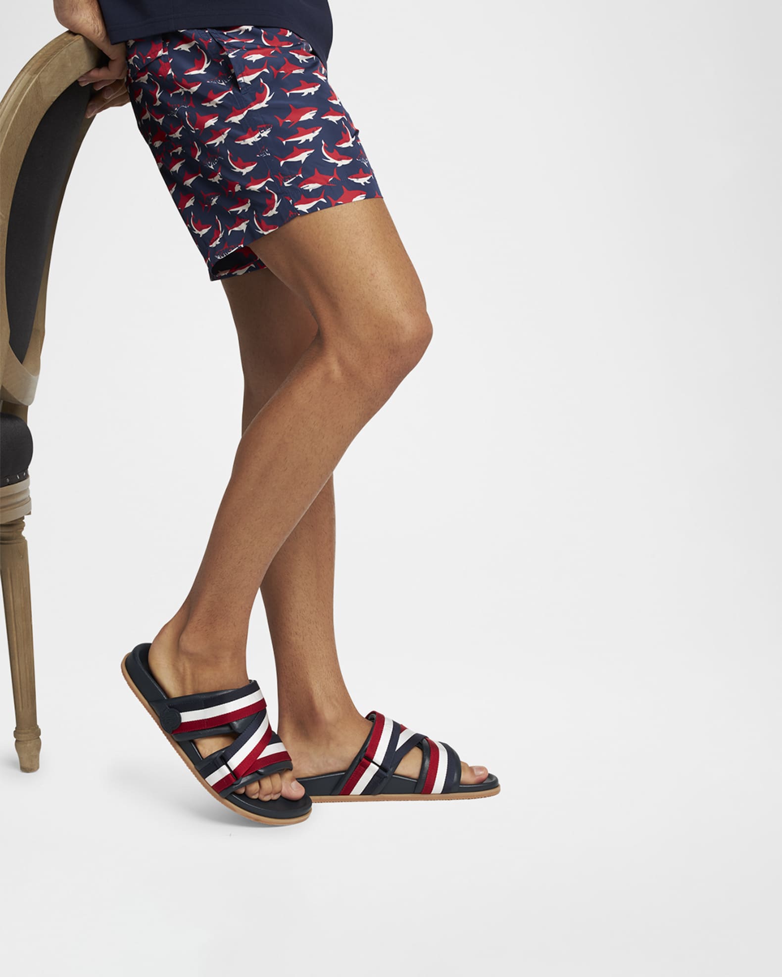 サンダル・ミュール MONCLER Mon summer leather sandals with nylon details Moncler Mon Summer Leather Sandals With Nylon Details In