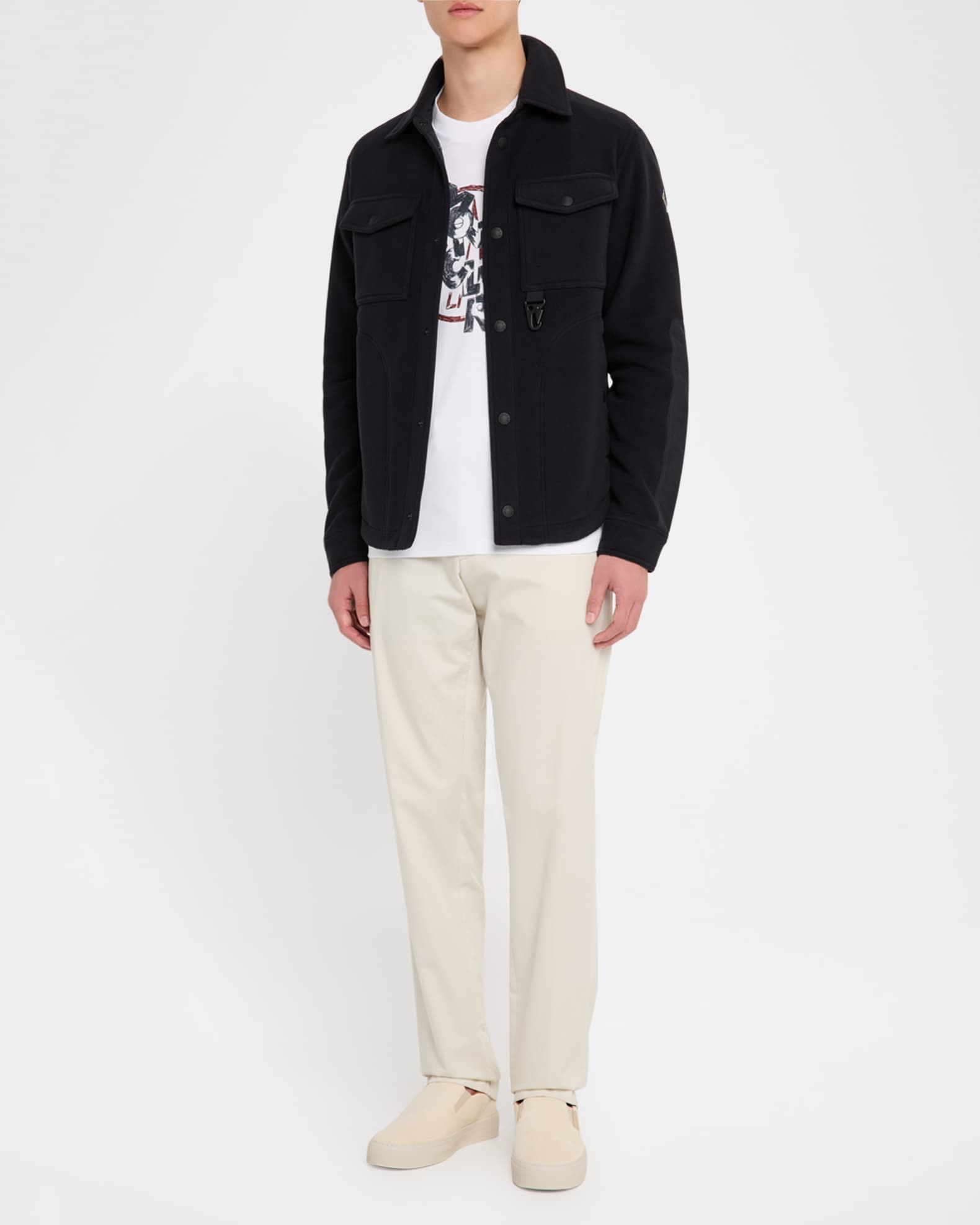 Moncler Men's Monclub Leather Slip-On Sneakers | Neiman Marcus