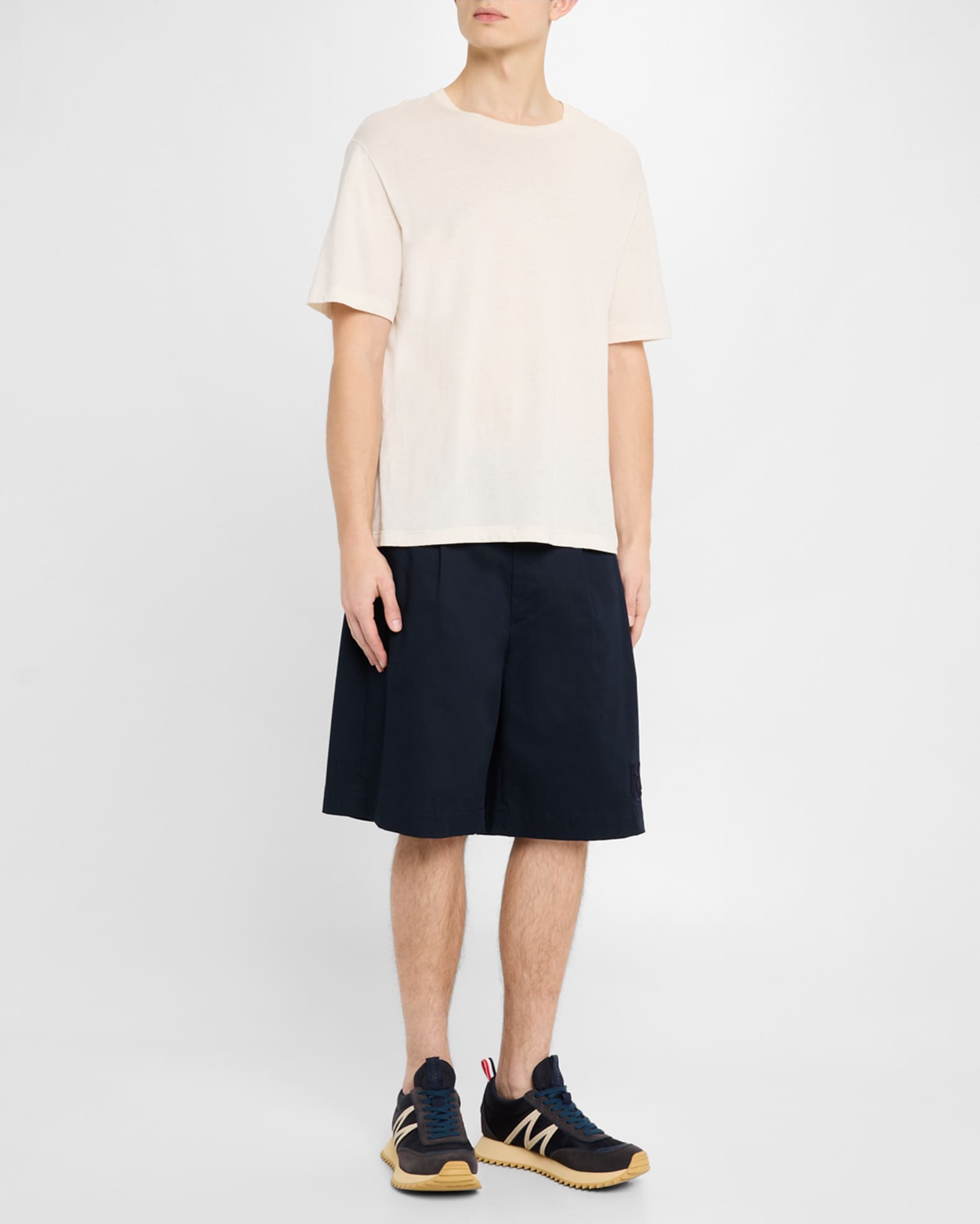 Moncler Men's Pacey Nylon and Suede Runner Sneakers | Neiman