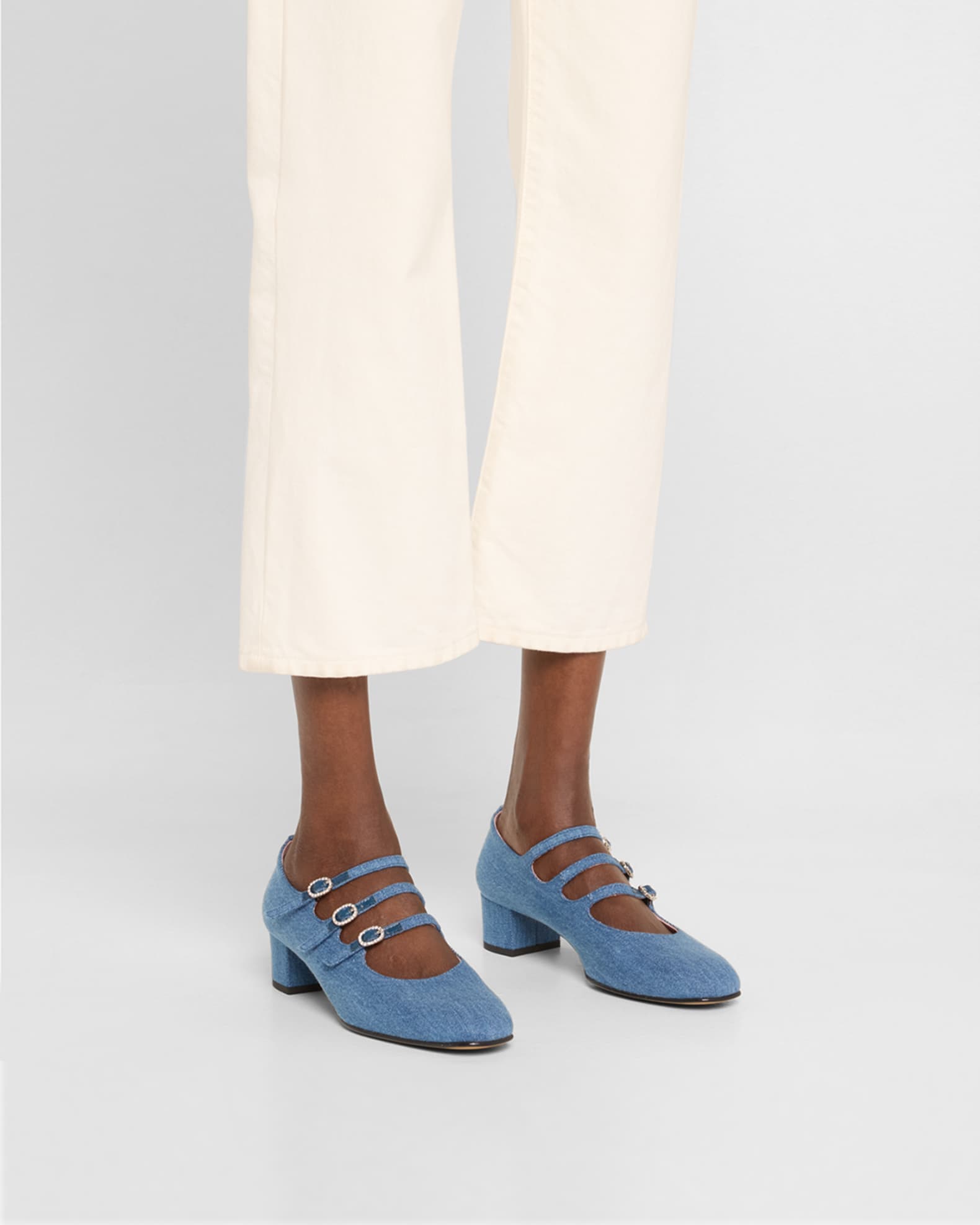 Kina Denim Mary Jane Ballerina Pumps 1