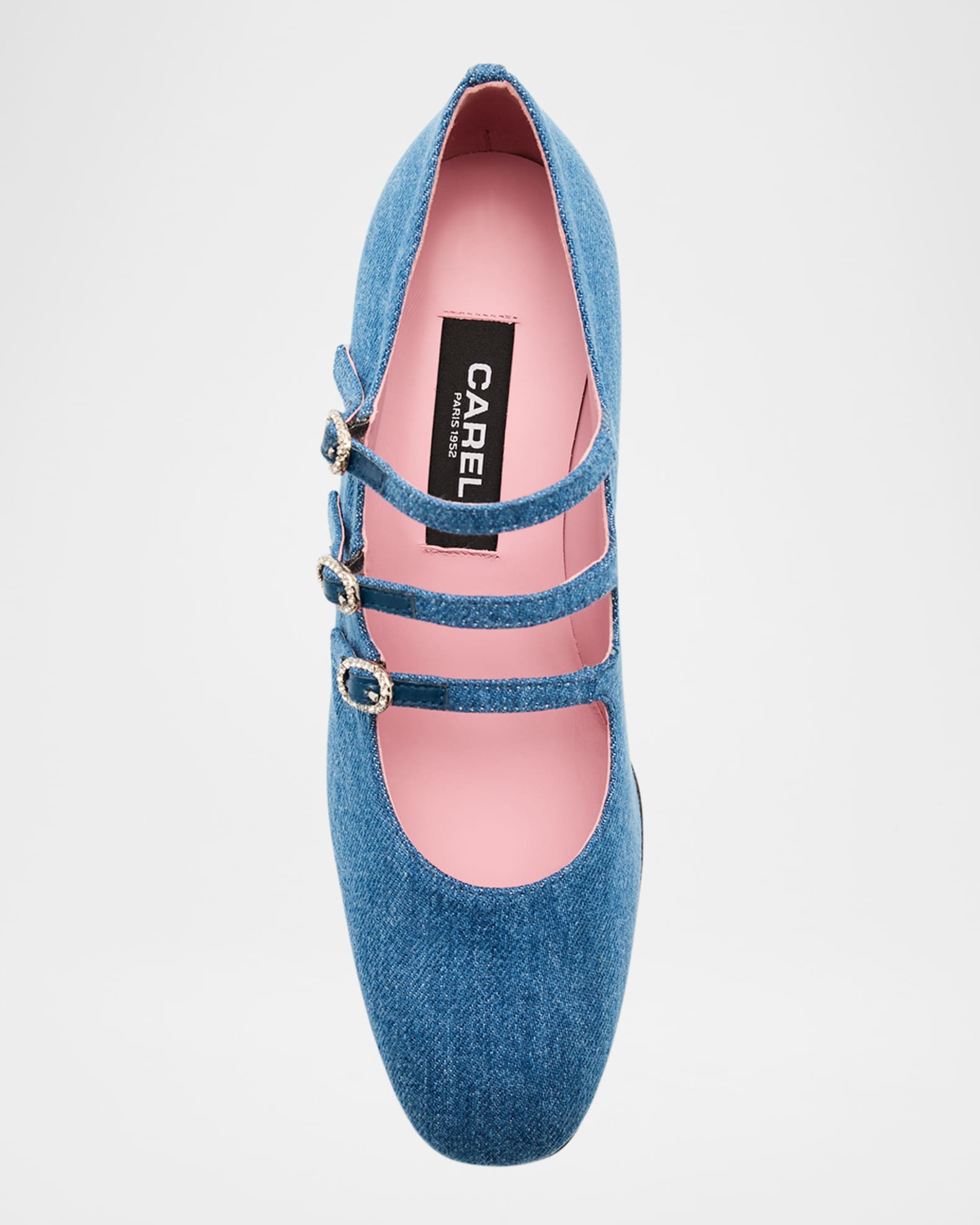 パンプス CAREL BLEUET Pumps Heeled shoes Bleuet - White fabric and patent leather Mary Janes pumps