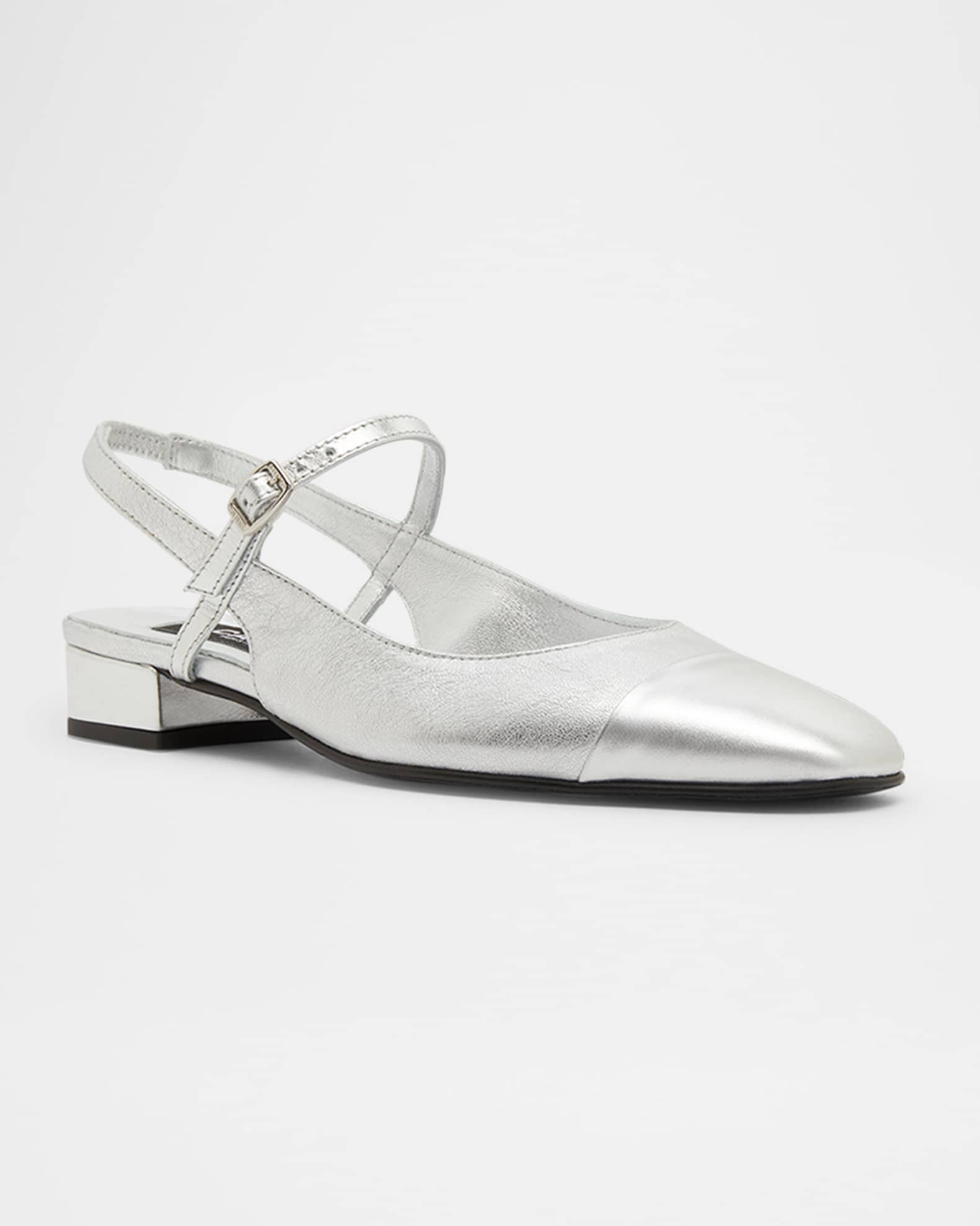 Oceano Metallic Mary Jane Slingback Flats 1