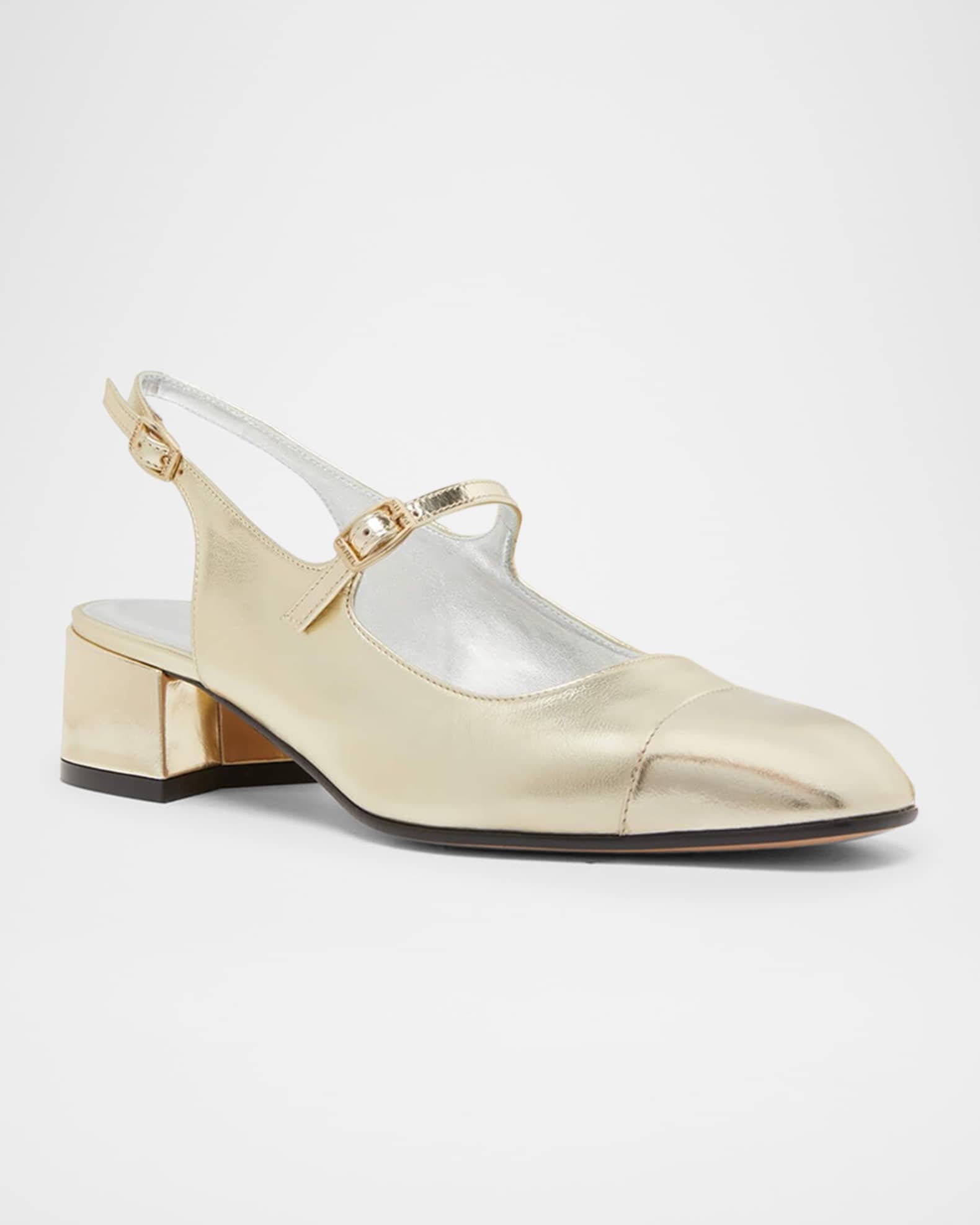 Ischia Metallic Mary Jane Ballerina Pumps 1