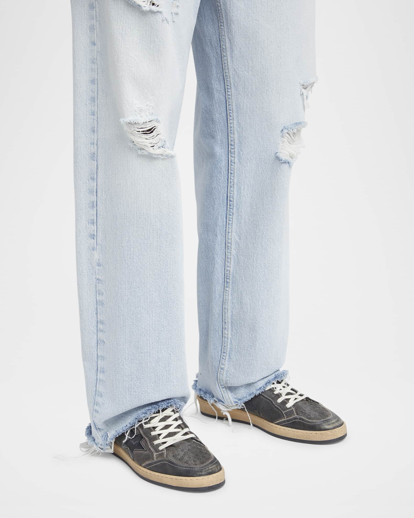 Golden Goose Men's Ball Star Denim and Leather Low-Top