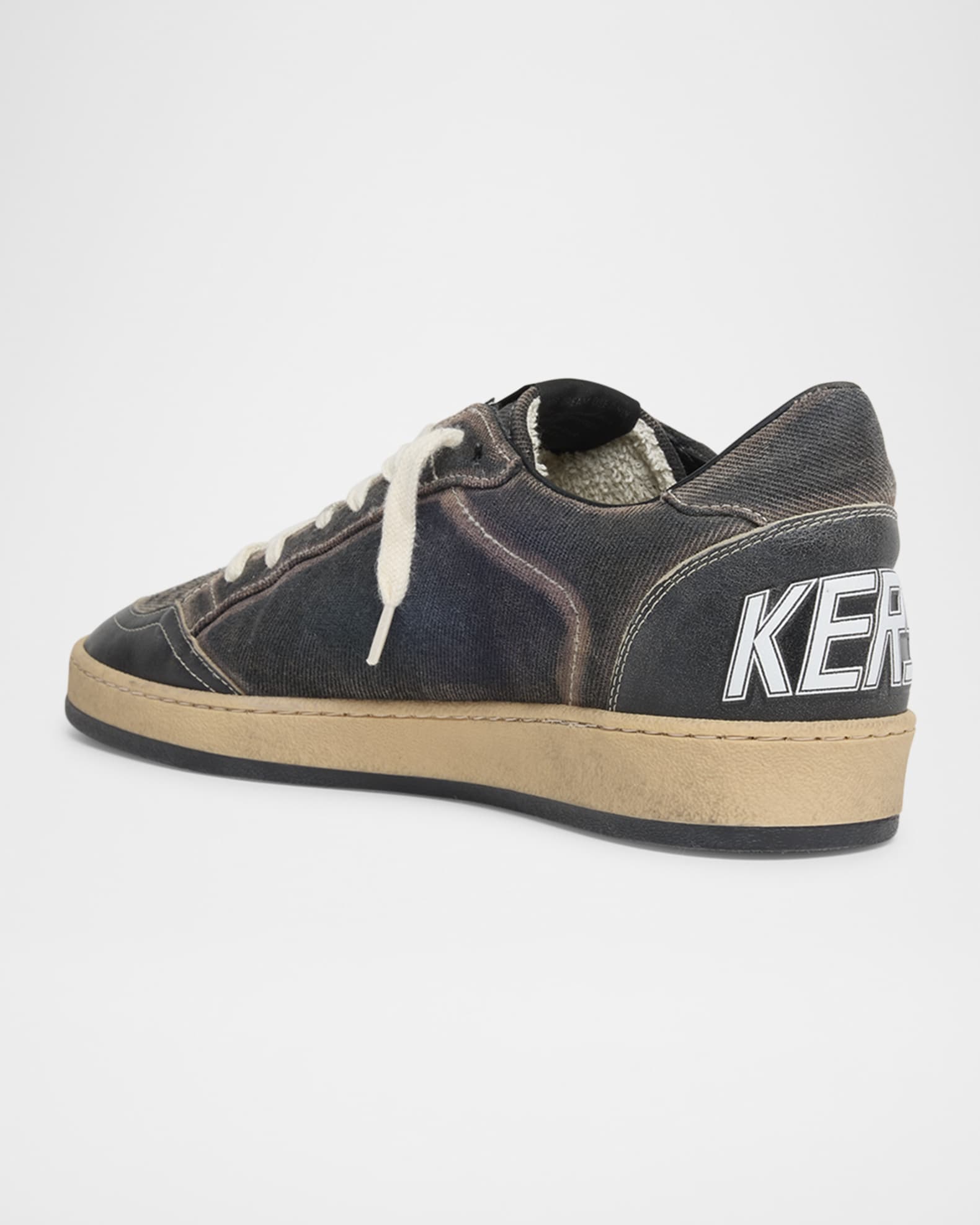 Golden Goose Men's Ball Star Denim and Leather Low-Top Sneakers