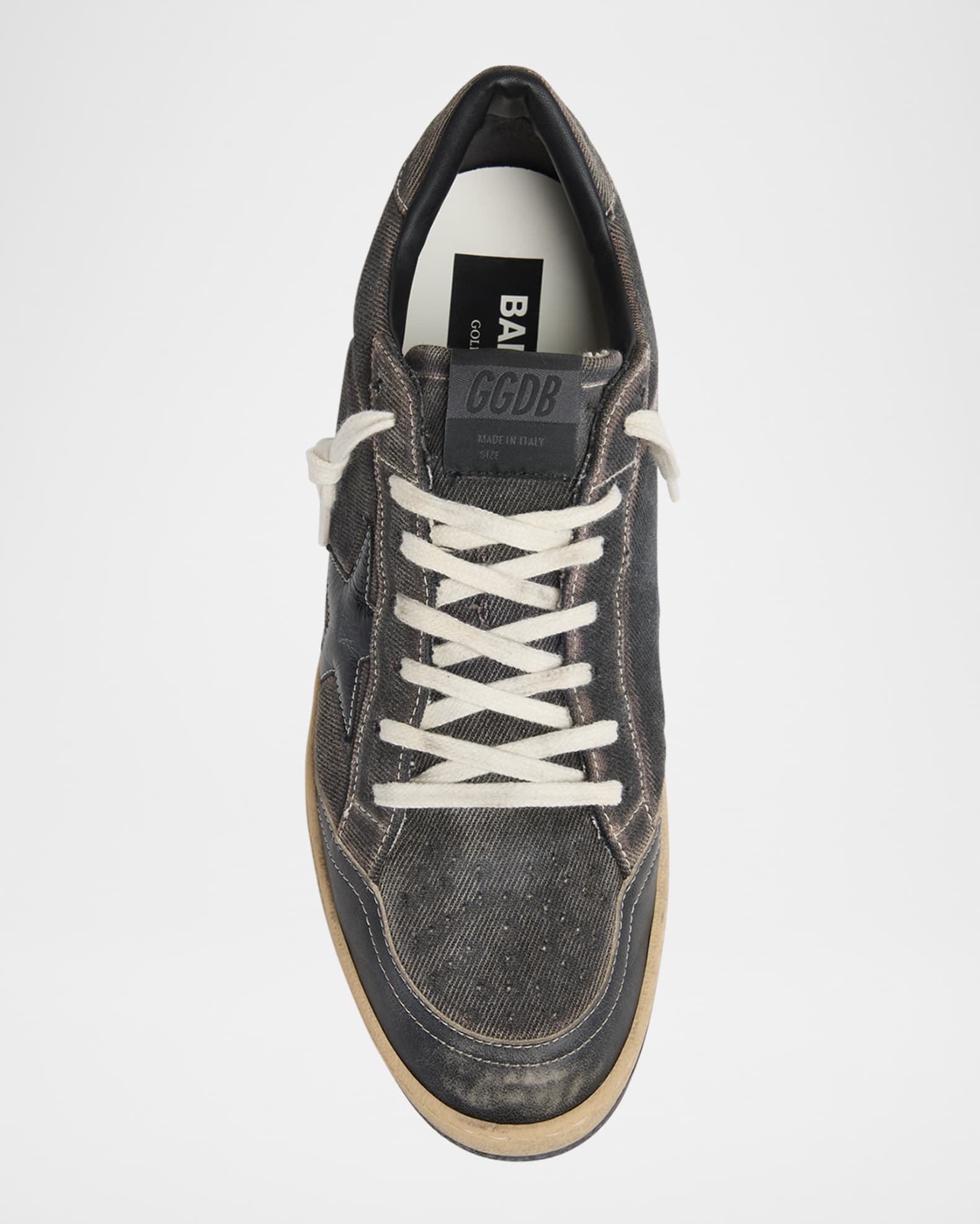 Golden Goose Men's Ball Star Denim and Leather Low-Top