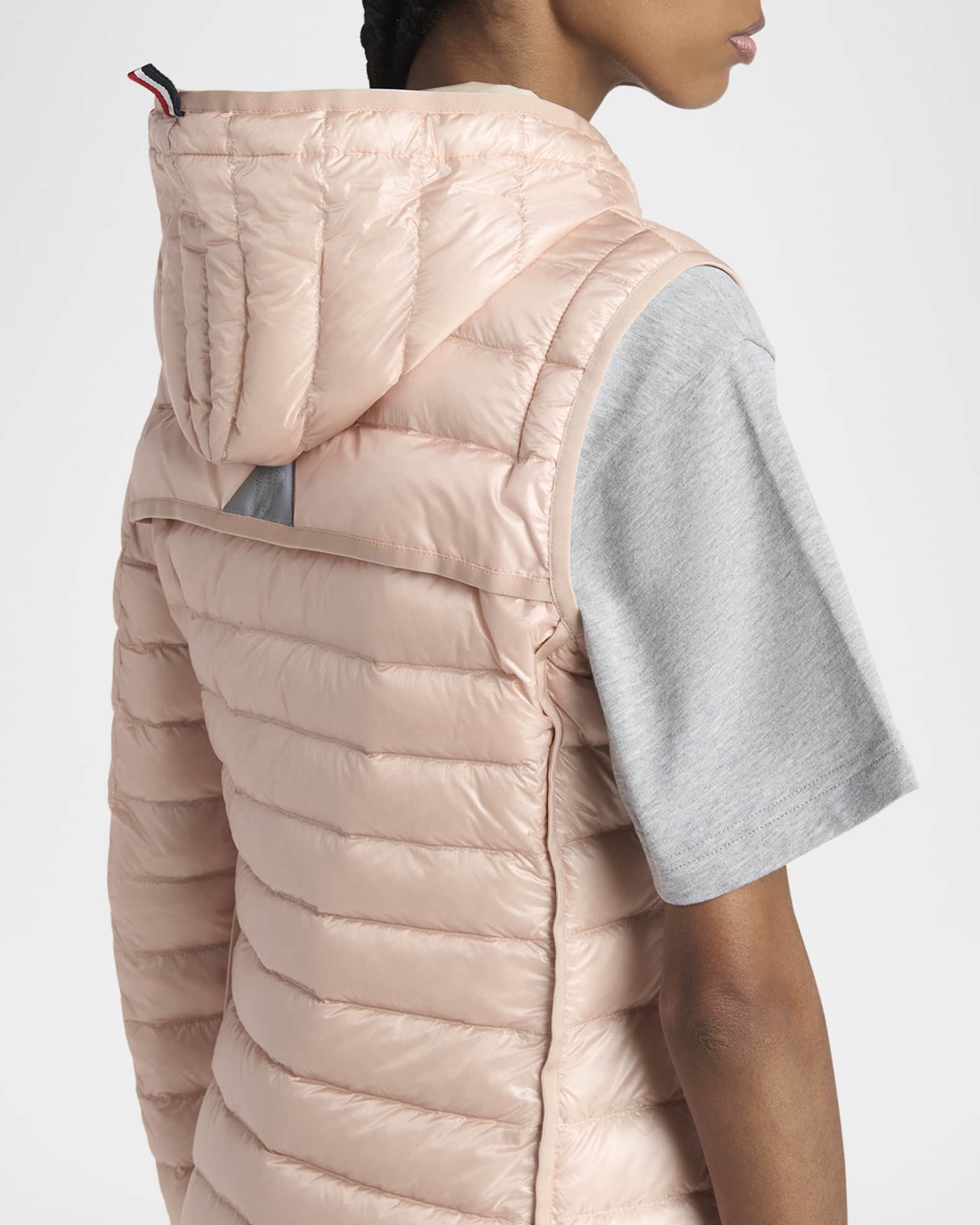 Moncler Karura Hooded Down Jacket with Zip-Off Sleeves