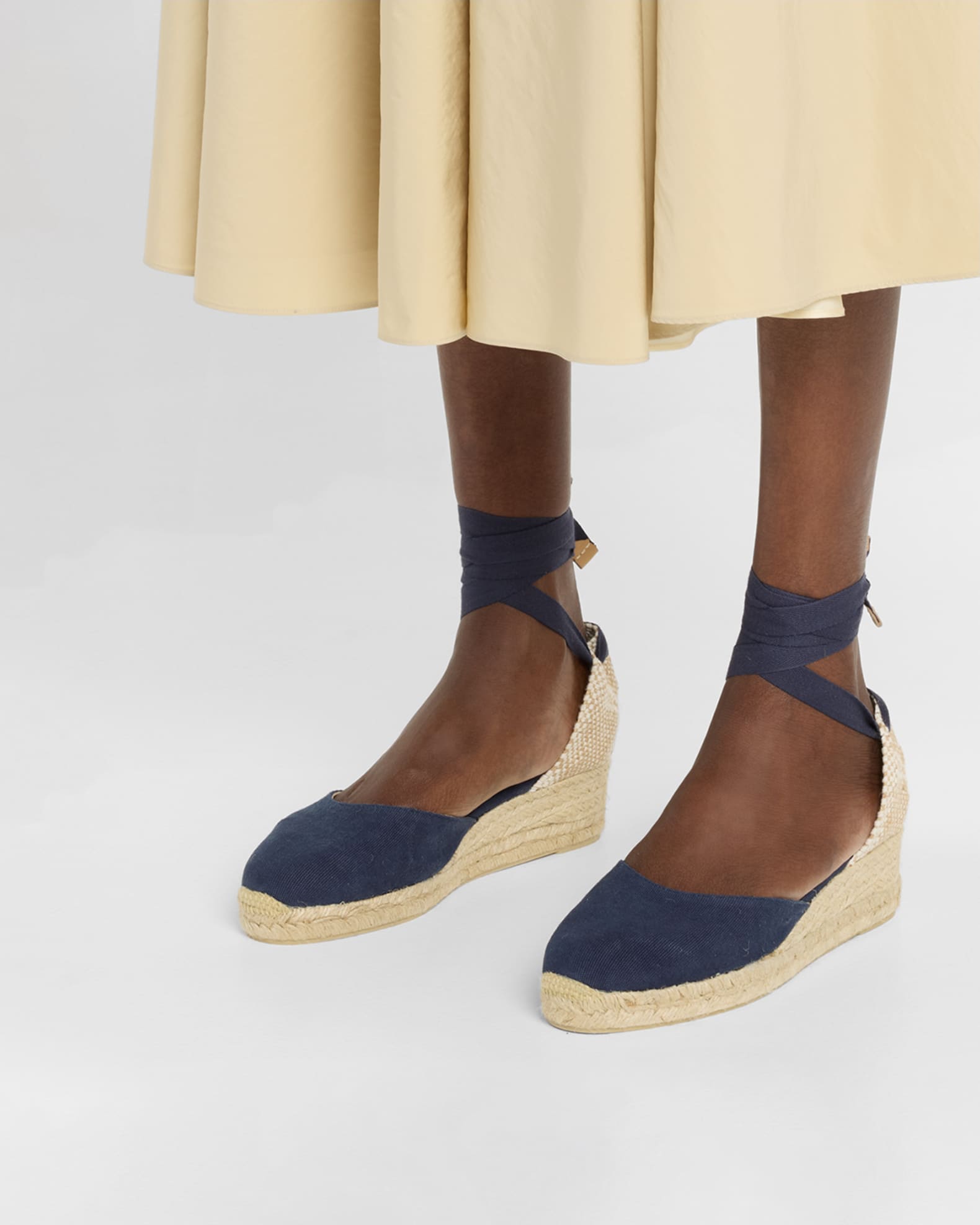Carina Canvas Ankle-Tie Wedge Espadrilles 1