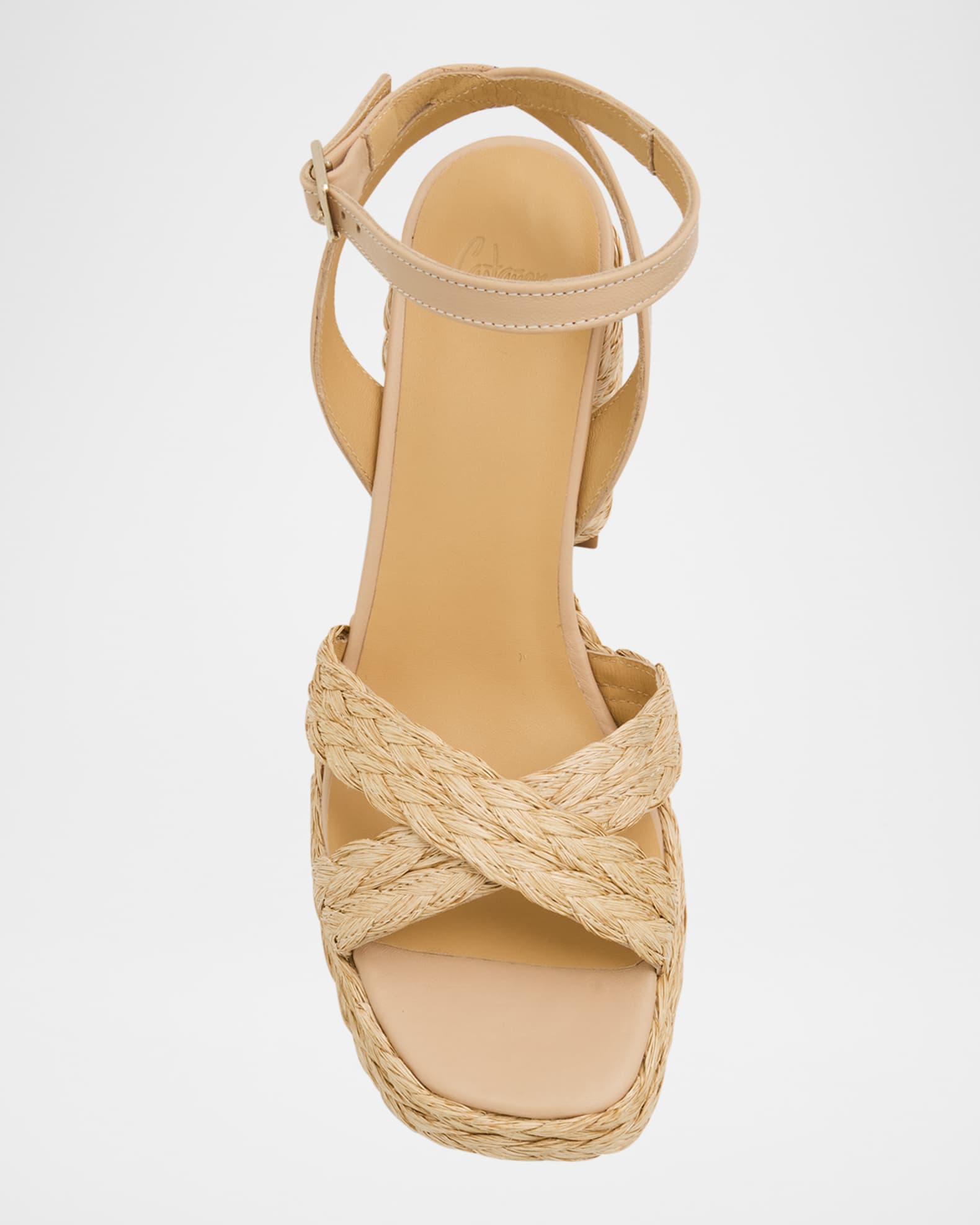 サンダル・ミュール Castaner Beige Lace-Up Espadrille Sandals in Cotton Woman Castaner Womens Lace Up Canvas Espadrille Wedge Sandals