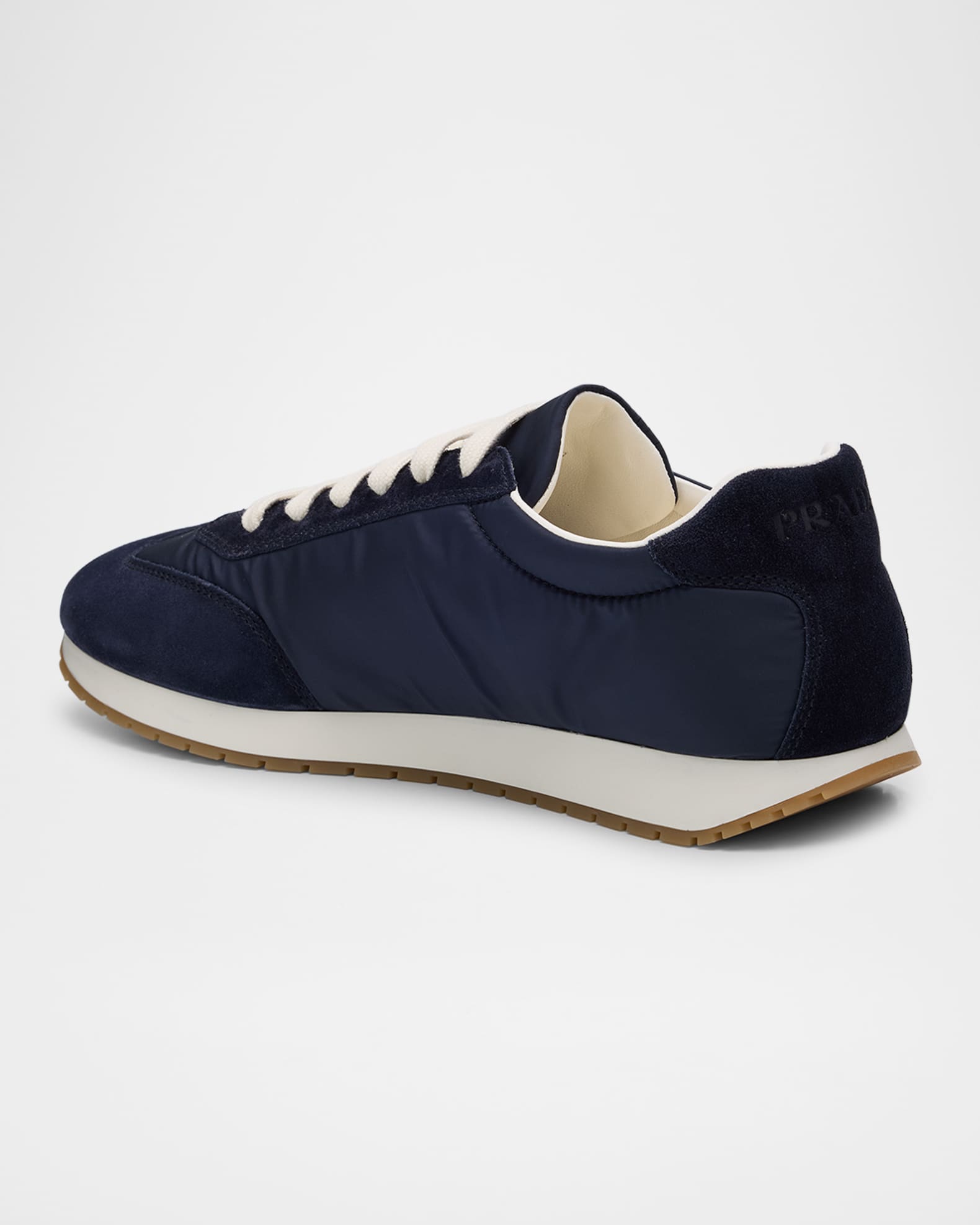 PRADAメンズシューズネイビー Prada Men's Rank Nylon and Leather Low-Top Sneakers | Neiman Marcus